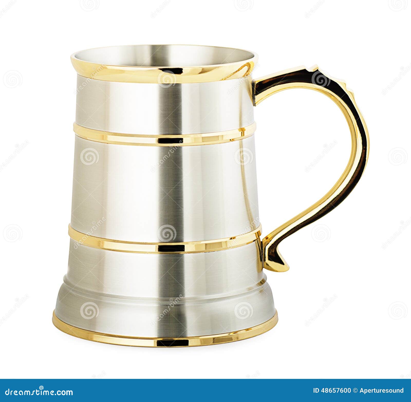Metal beer mug stock photo. Image of alcohol, gold, freshness 48657600