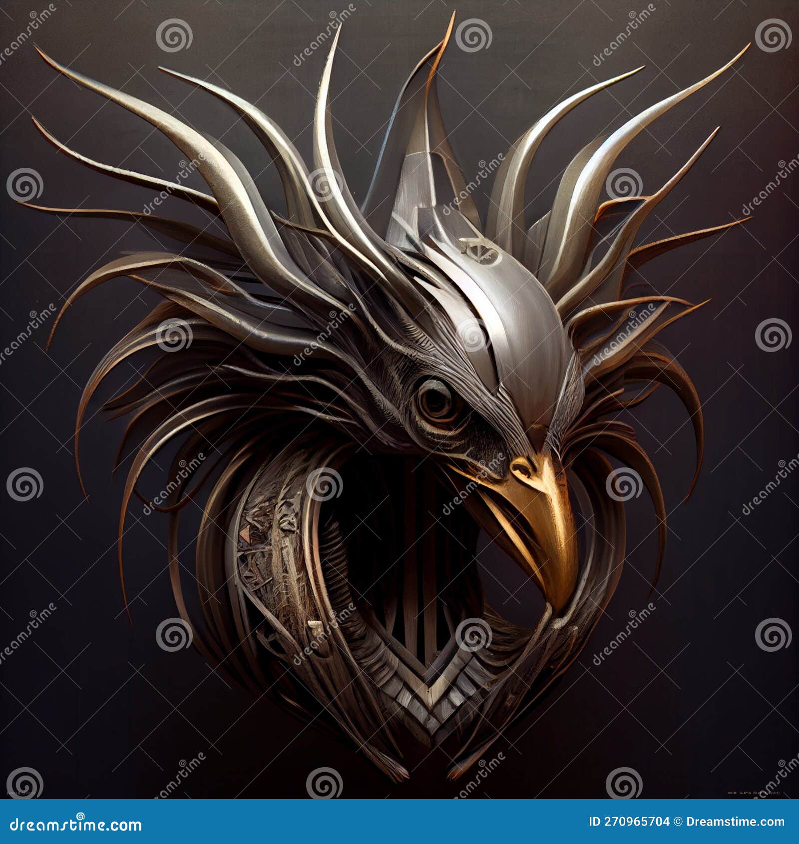 Metal bird head stock illustration. Illustration of head 270965704