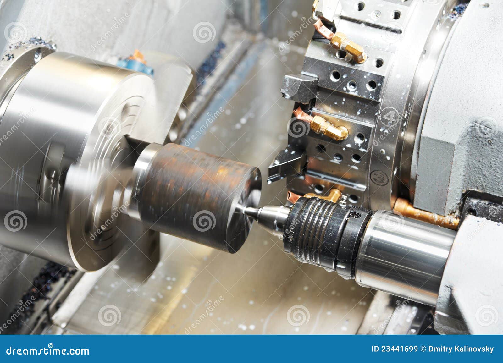 Metal Blank Machining Process Stock Image Image of close