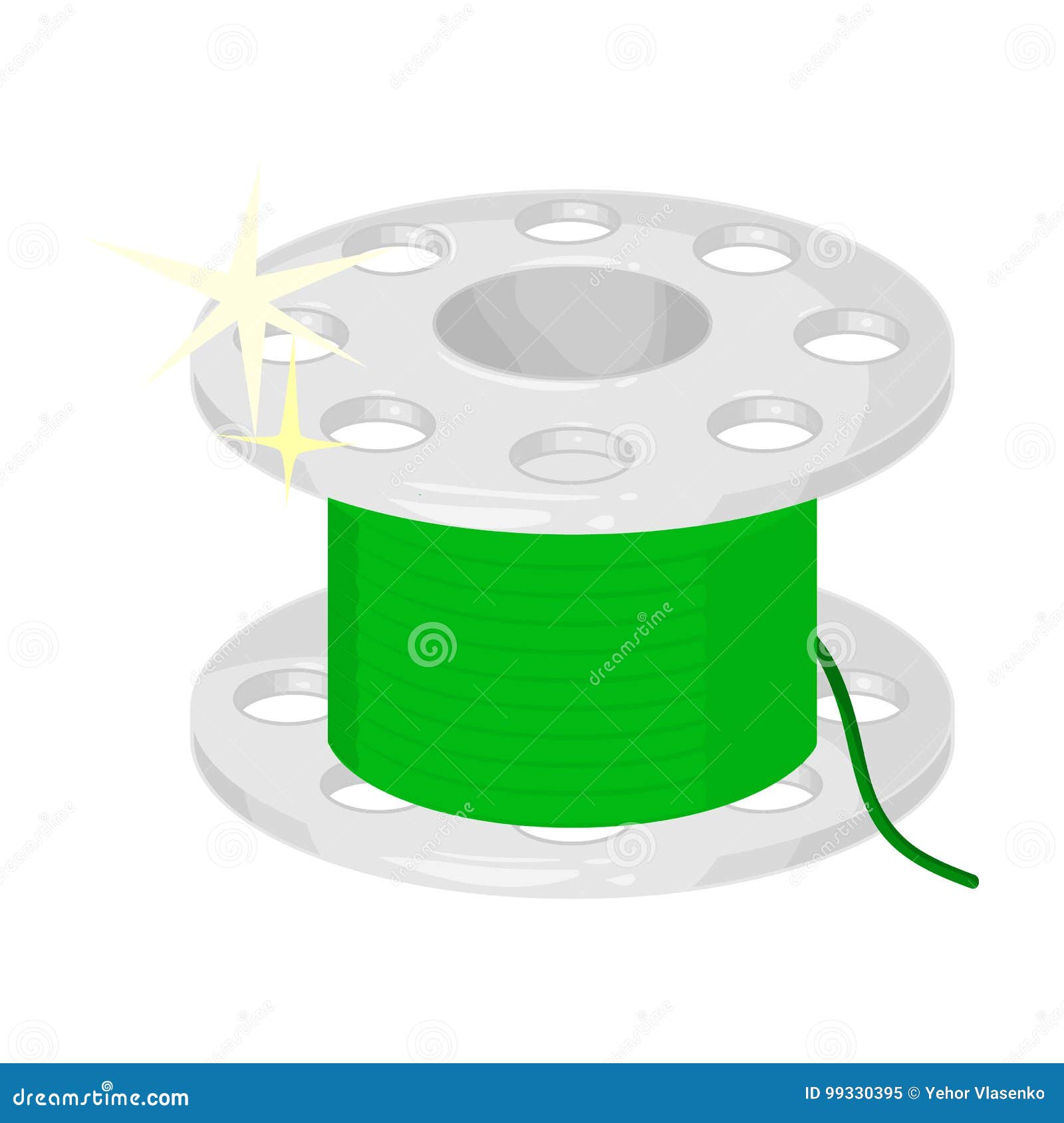 Metal Bobbin for Sewing. Sewing and Equipment Single Icon in Cartoon