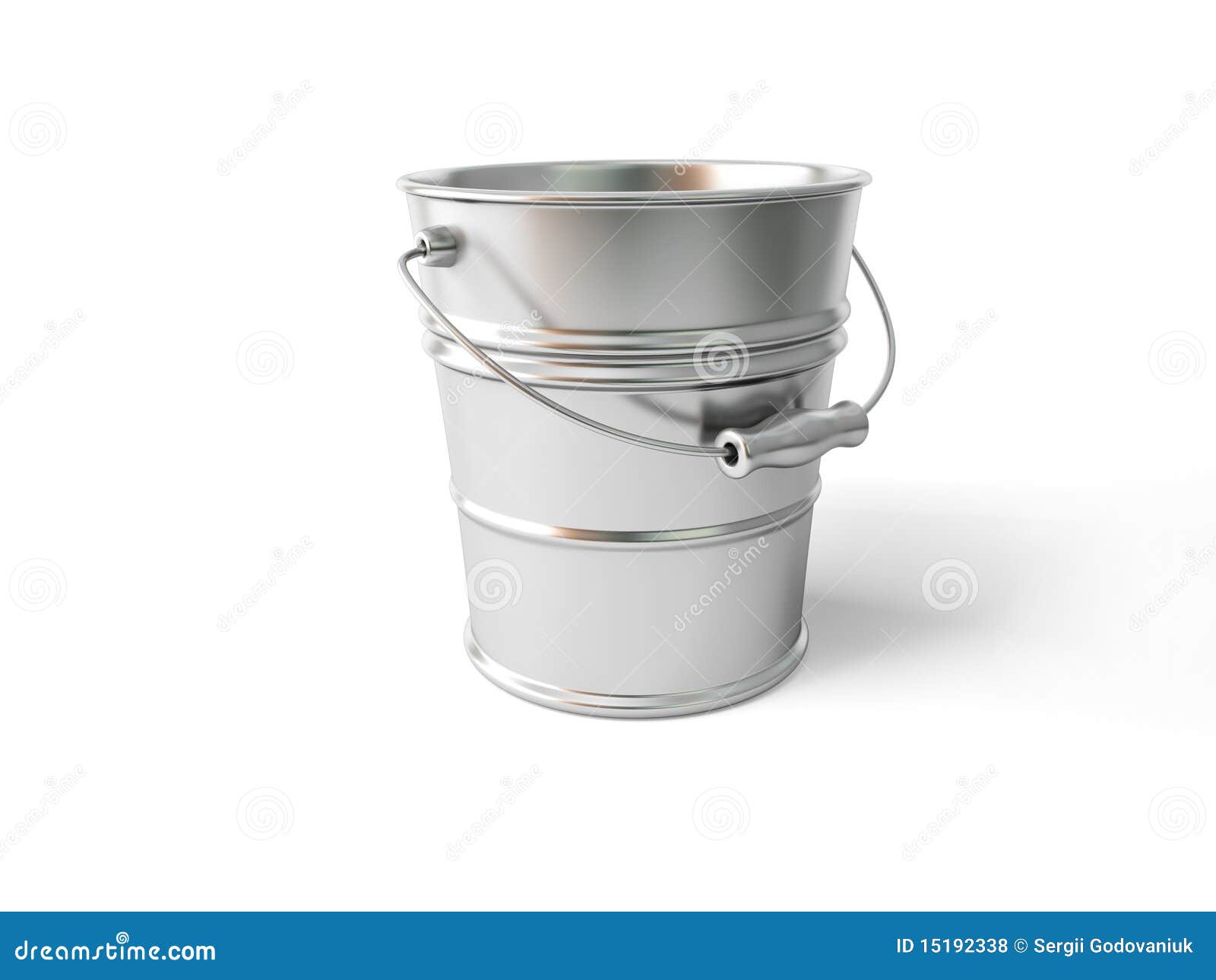 Metal Bucket Full Of Clear Water RoyaltyFree Stock Photo