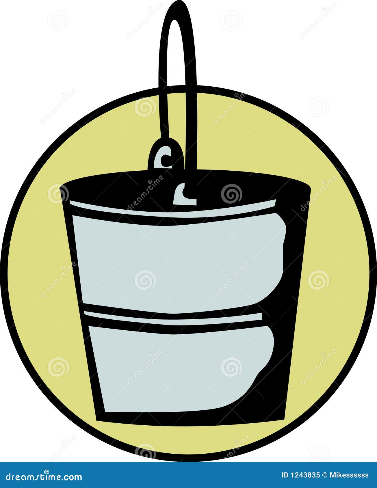 Metal Bucket Vector Illustration Stock Vector Illustration of iron