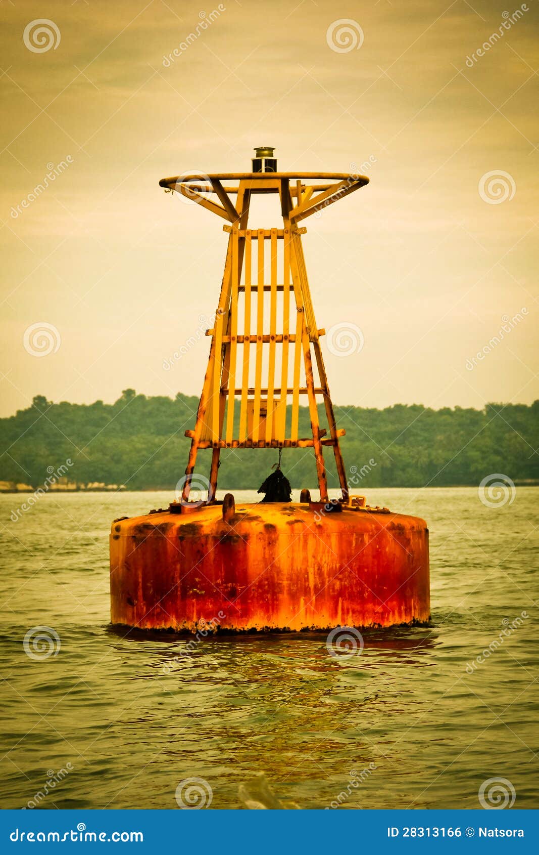 Metal buoy on the sea stock photo. Image of ship, evening - 28313166