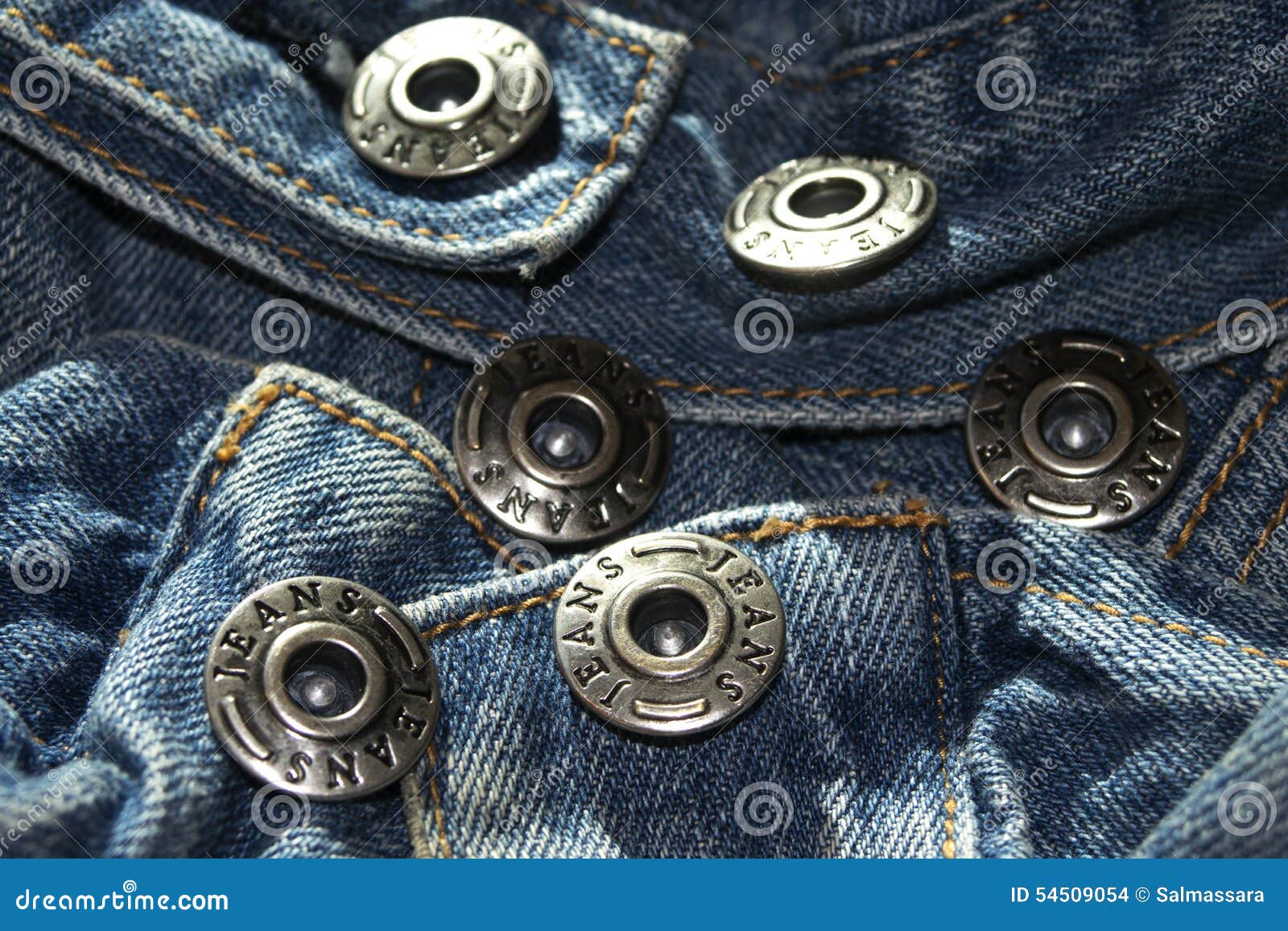 Metal button jeans stock photo. Image of clothing, design 54509054