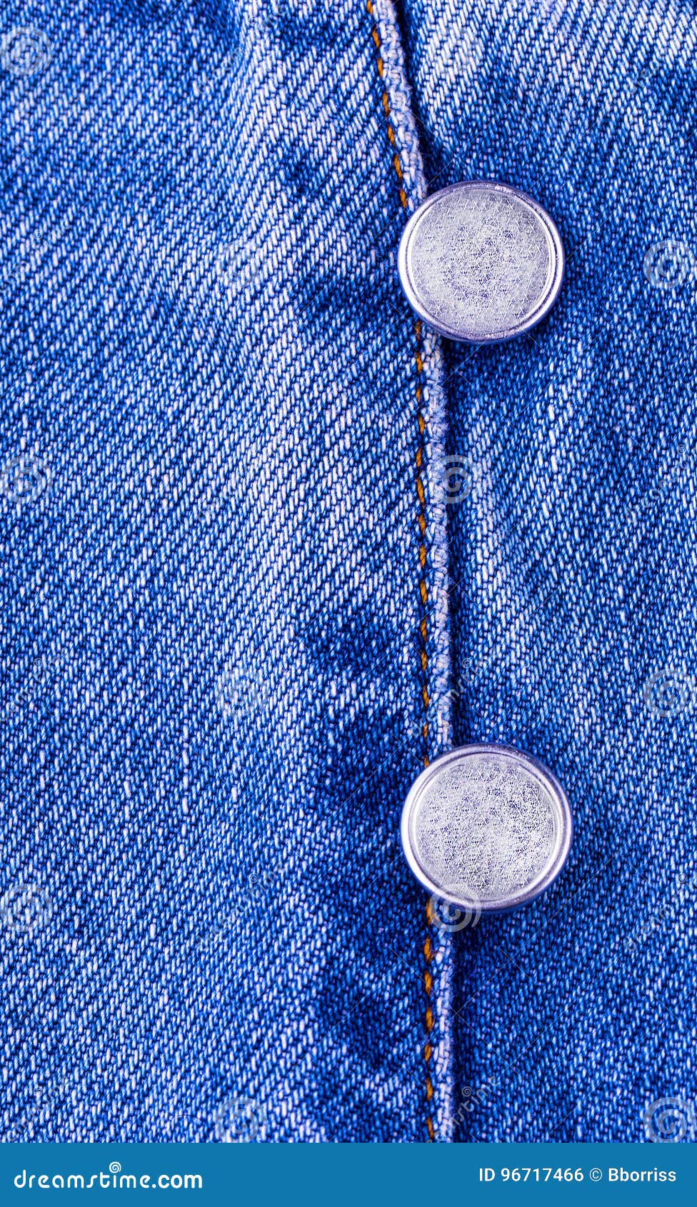 Metal Buttons on Blue Jeans. Stock Photo Image of macro, color 96717466