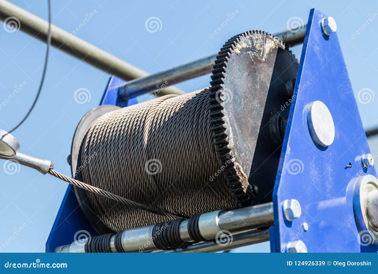 Metal Cable on the Winch Reel for Transportation and Self-pulling Stock  Image - Image of frame, cable: 124926339