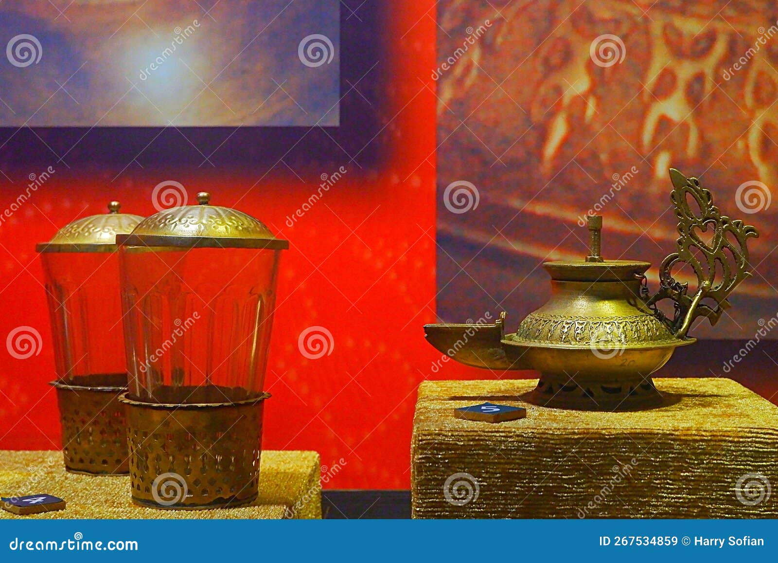 Metal candle at museum editorial stock image. Image of blue 267534859