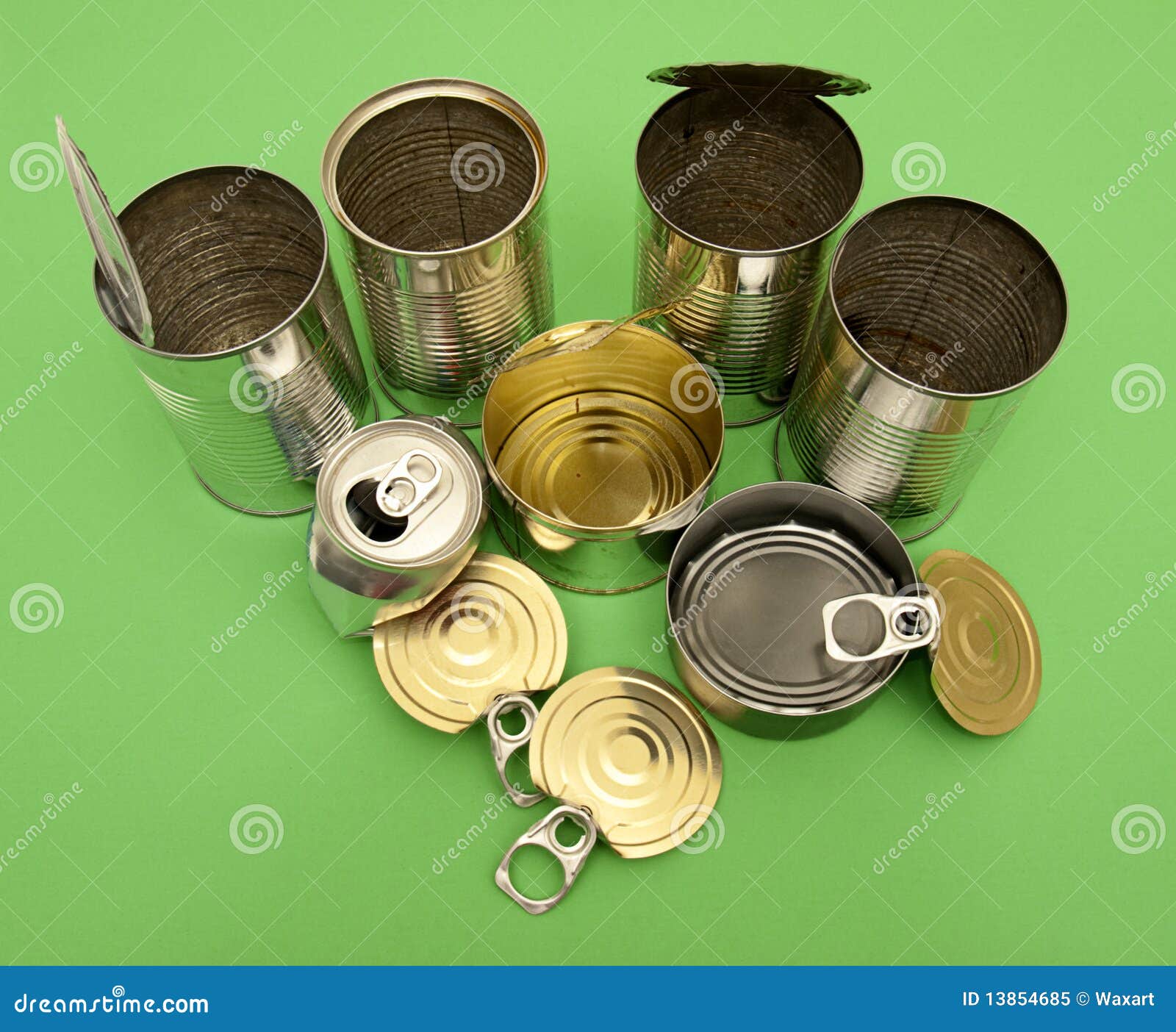 Metal cans for recycling stock image. Image of cans, awareness 13854685