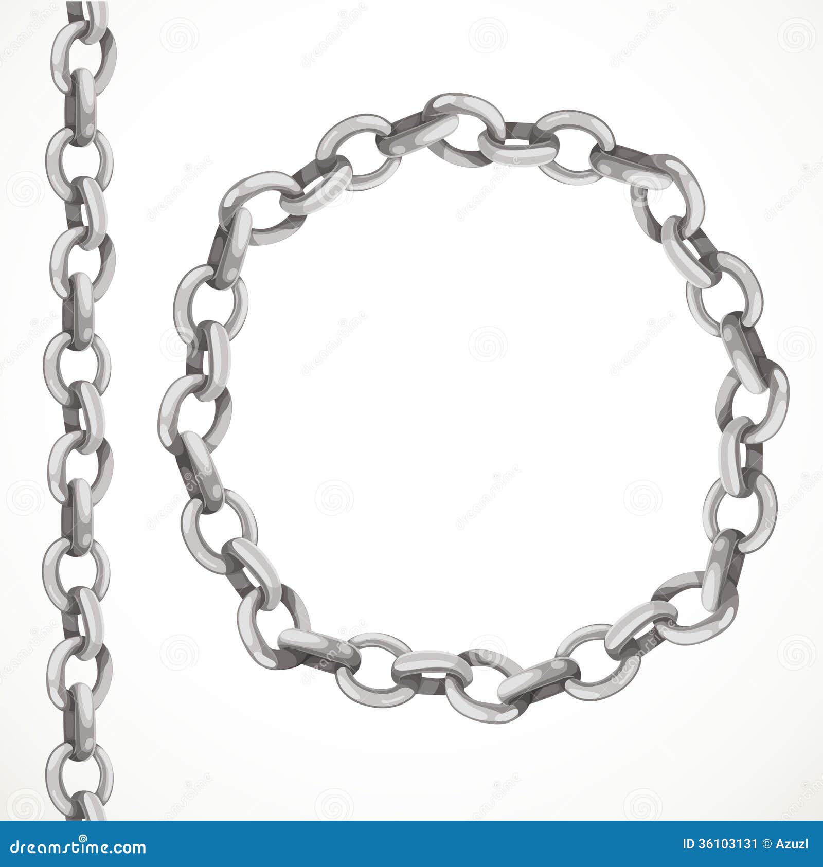 Metal Chain Seamless Line And Closed In Circle Stock Image Image
