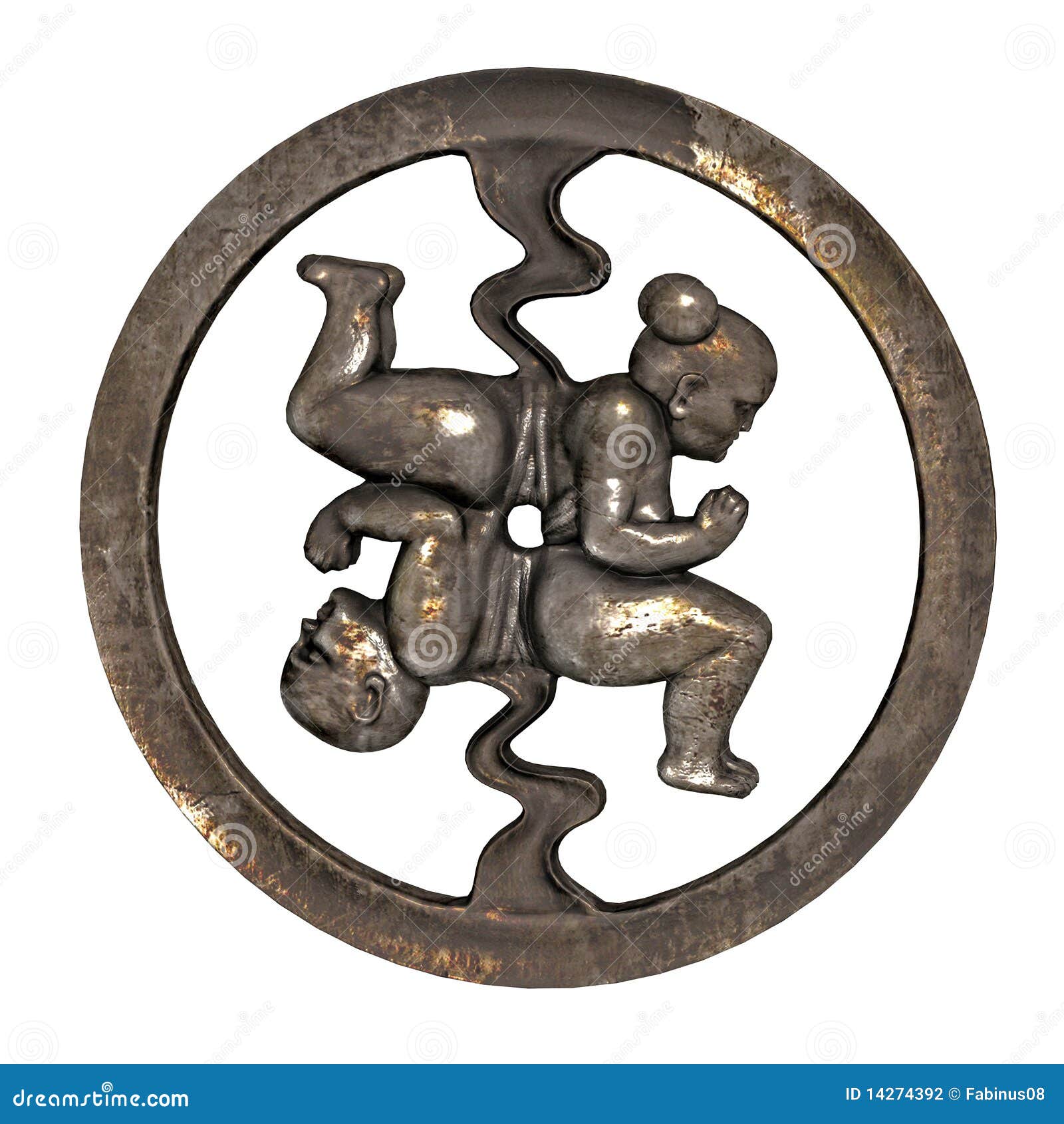 Metal Chinese sculpture stock illustration. Illustration of china