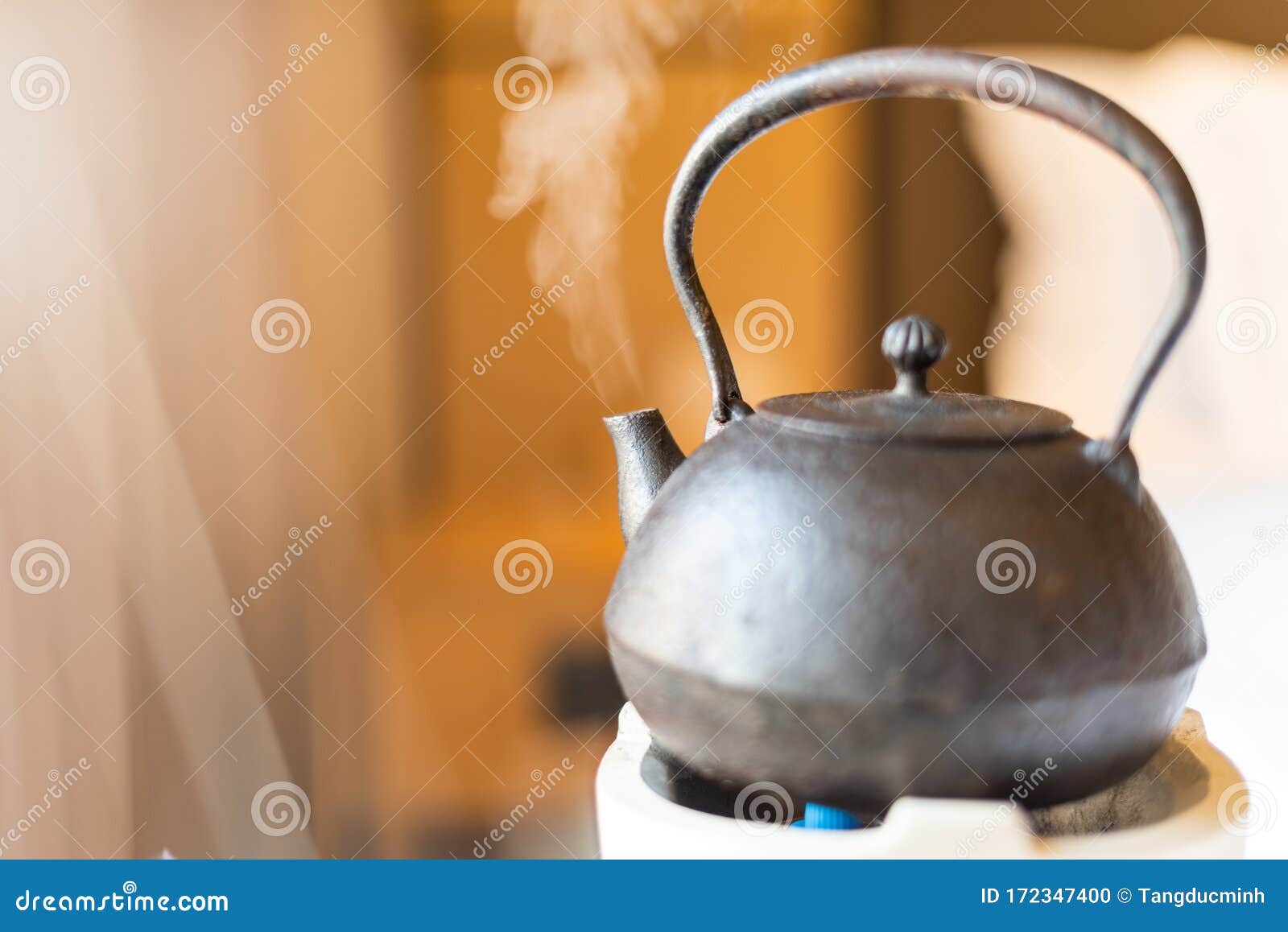 Metal Chinese Teapot Steaming Stock Photo Image of asia, antique