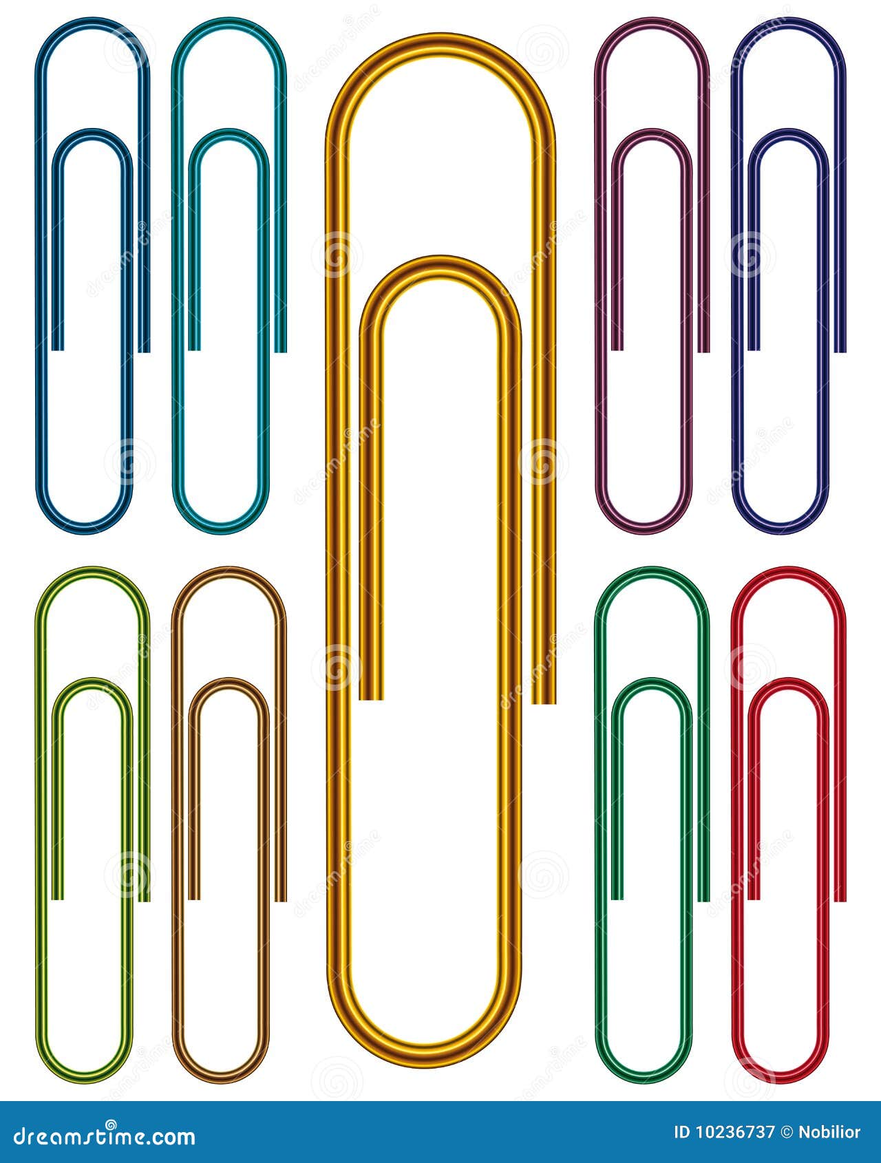 Metal and Color Paper Clips Stock Vector - Illustration of black ...