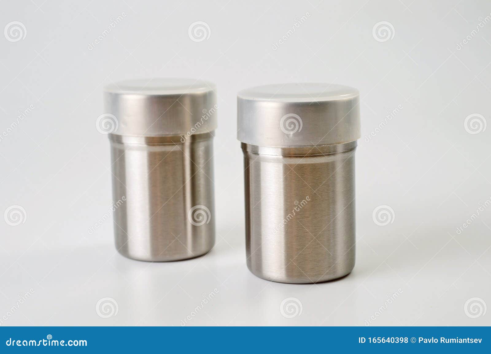 Metal Containers with Holes in the Lids for Salt and Pepper, for