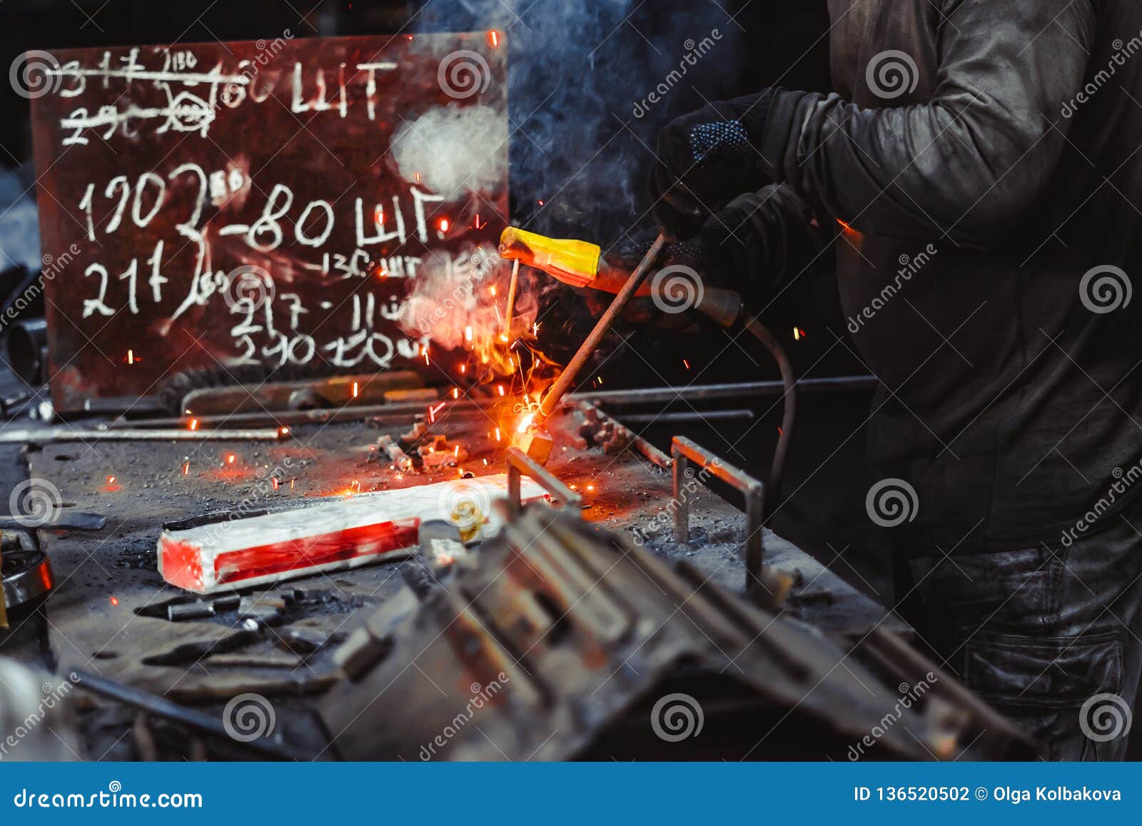 Metal Cutting with Acetylene Torch Stock Photo - Image of construction