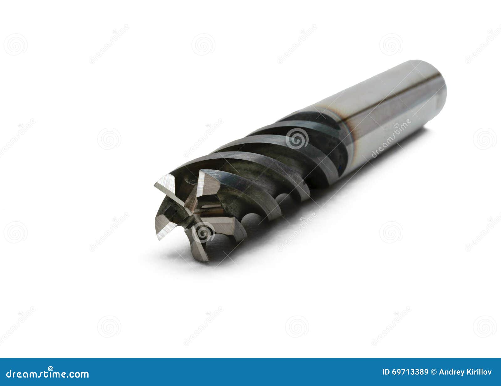 Metal Cutting Lathe Milling Tool on a White Background Stock Image