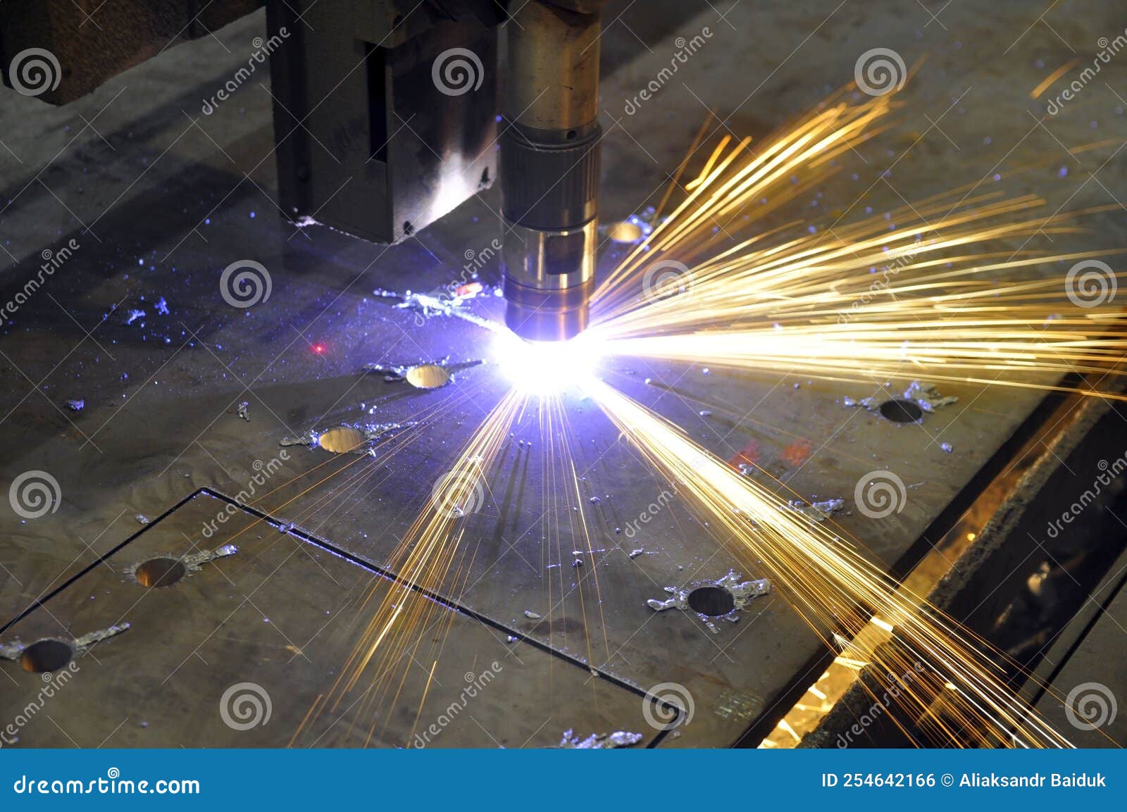 Metal Cutting. the Process of Cutting Metal Using Plasma Cutting Stock