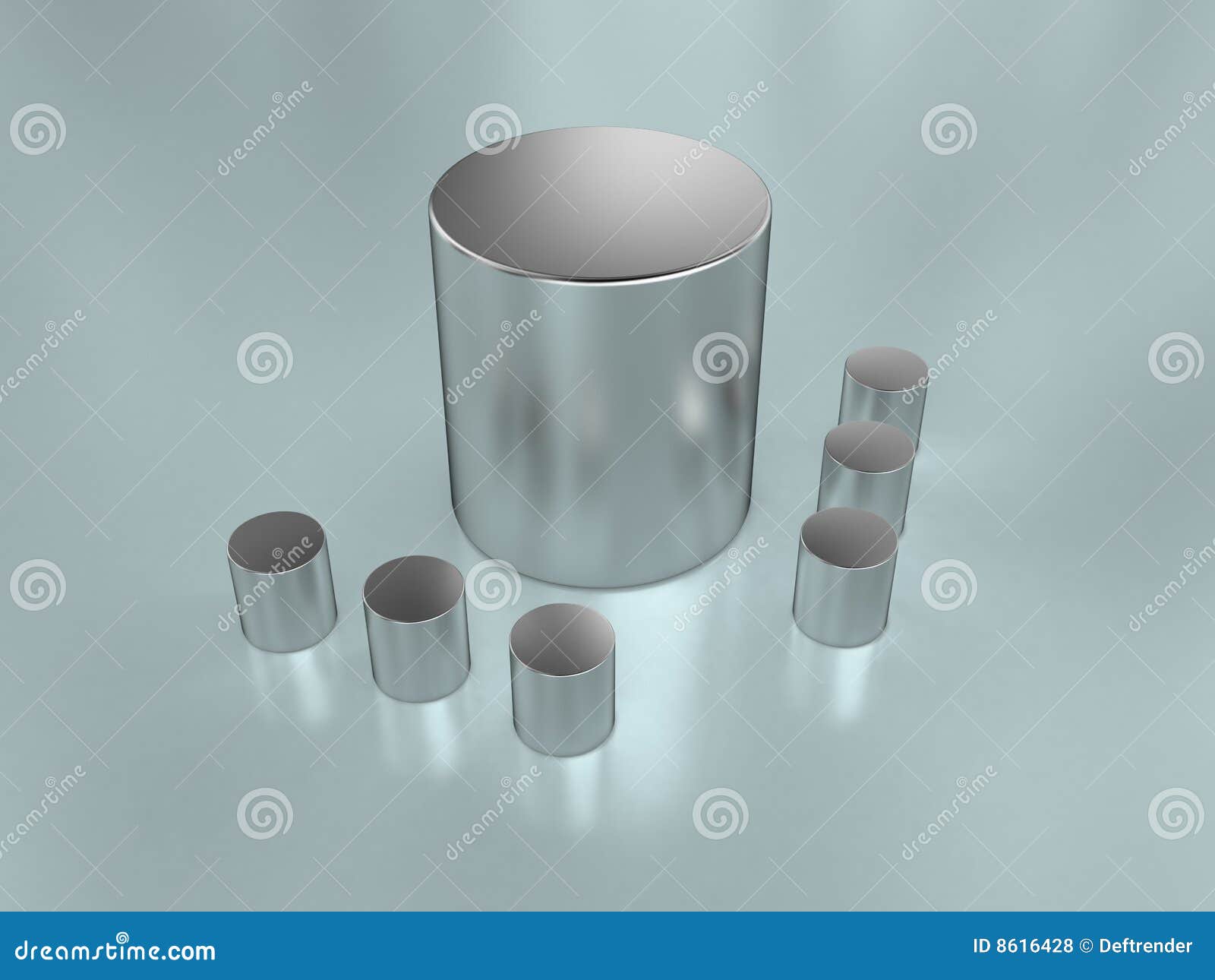 Metal cylinders stock illustration. Illustration of head 8616428