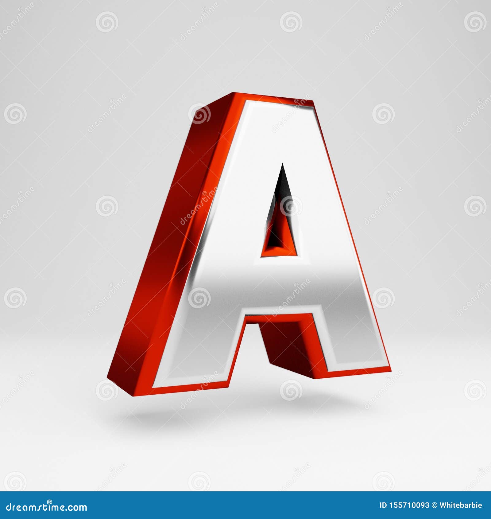 Metal 3d Letter a Uppercase. Metallic Red and White Font Isolated on White  Background Stock Illustration - Illustration of metal, number: 155710093