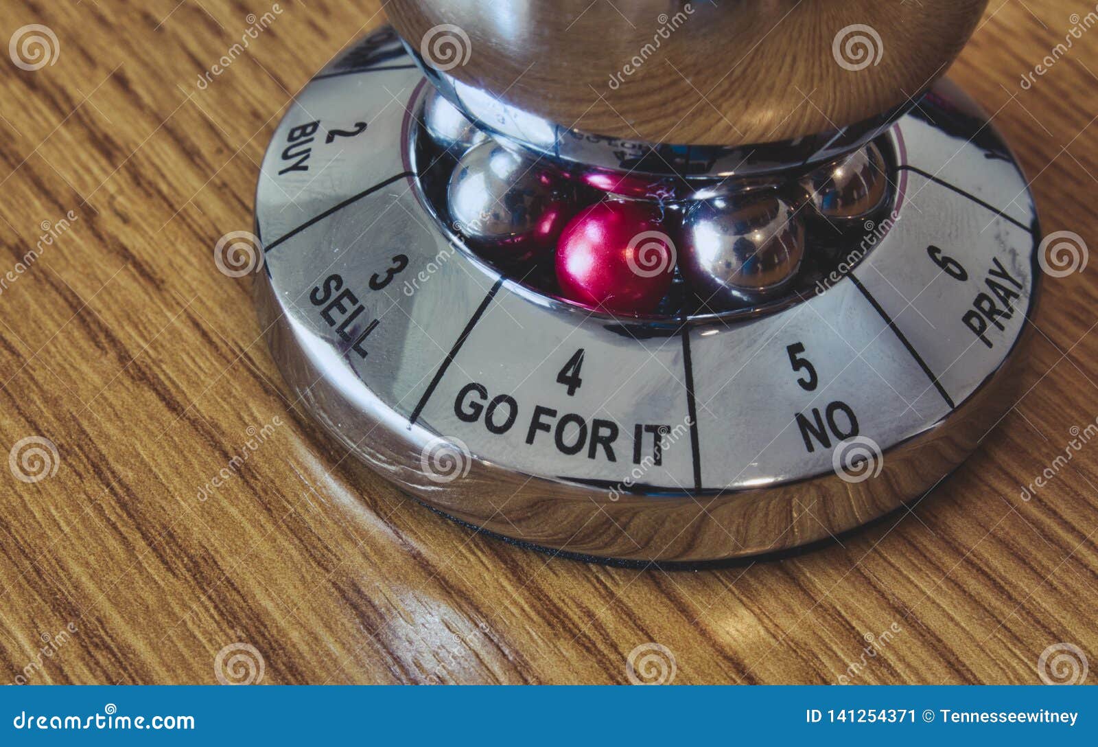 Metal Decision Maker with `Go for it ` Selected from the Wheel of