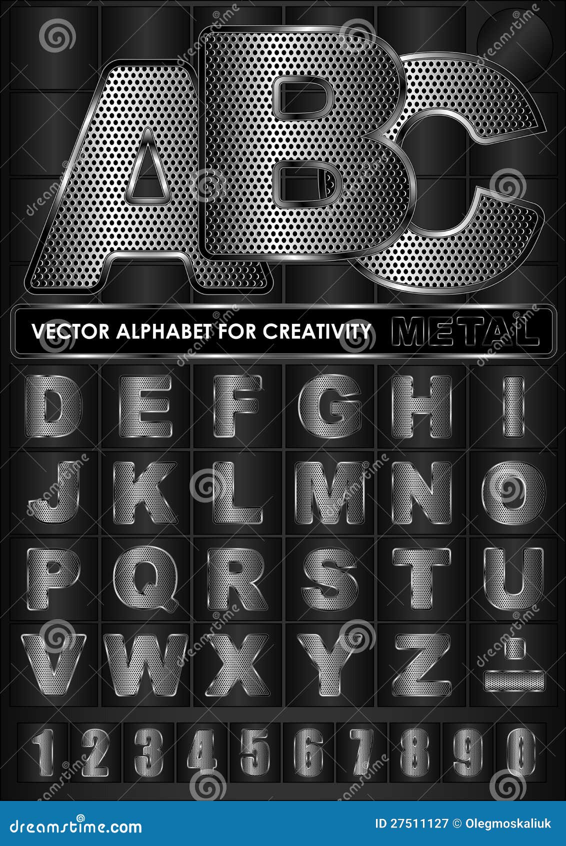 Metal do alfabeto do vetor ilustração do vetor. Ilustração de dados