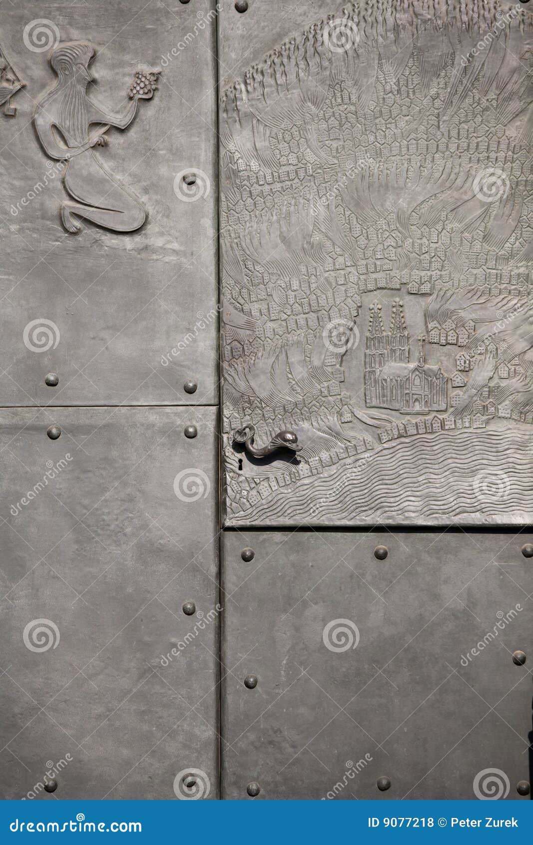 Metal door decoration stock photo. Image of grip, closeup 9077218