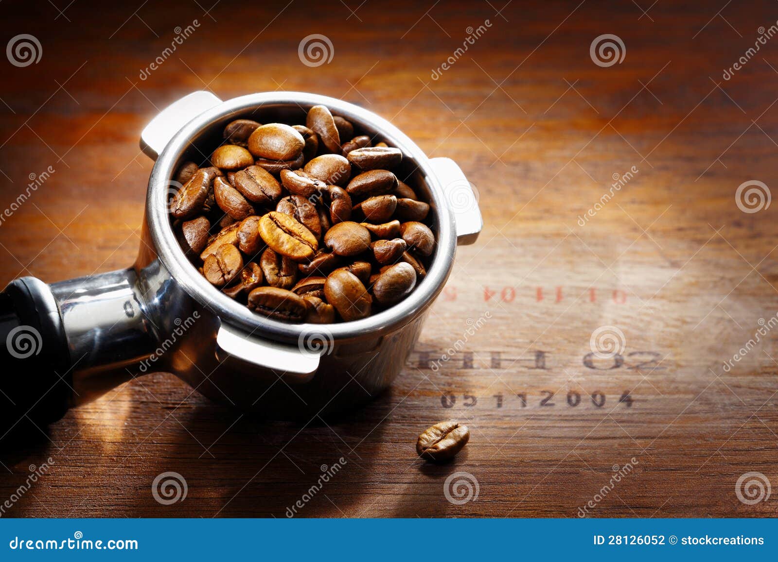 Metal Espresso Filter with Coffee Beans Stock Photo Image of copy