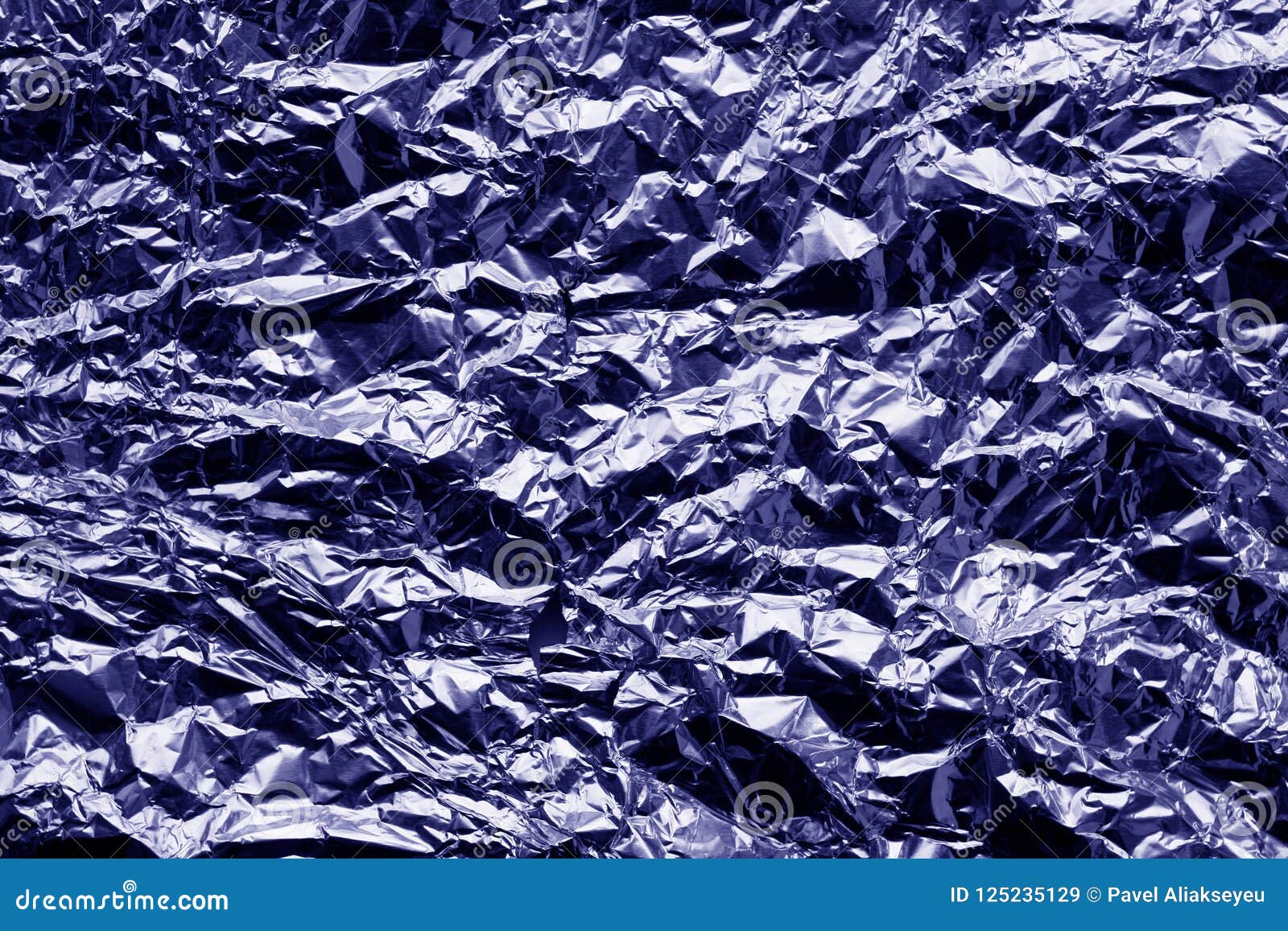 Metal Foil Texture in Blue Tone. Stock Image - Image of glossy, color