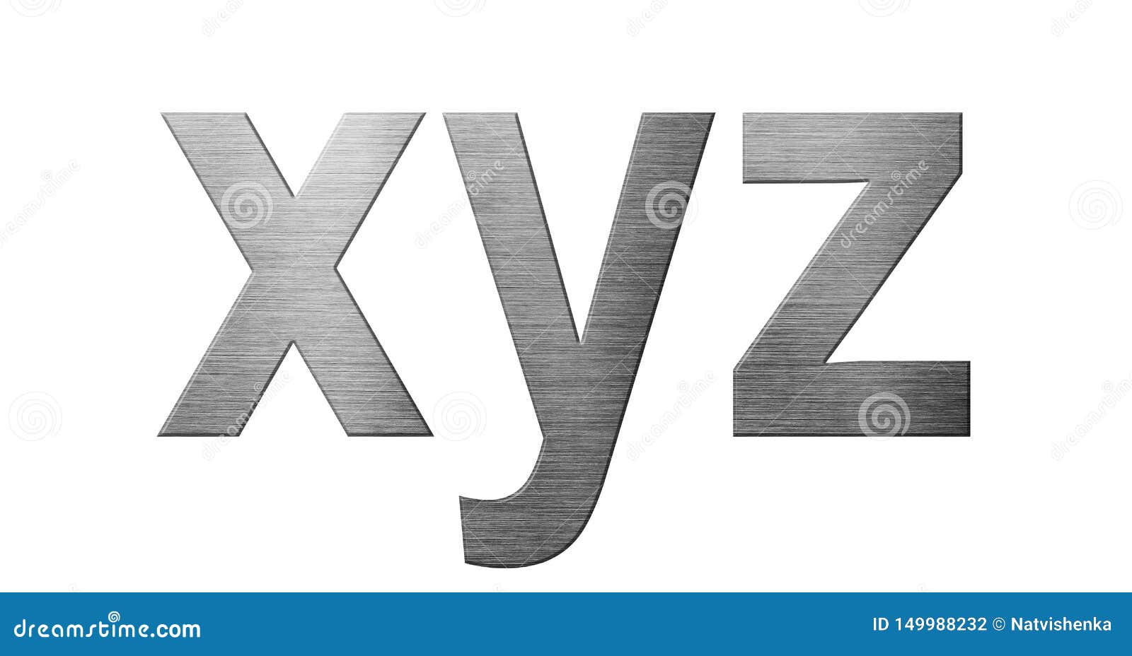 Metal Font English Alphabet. Letter XYZ From Metal Plate Isolated On A ...