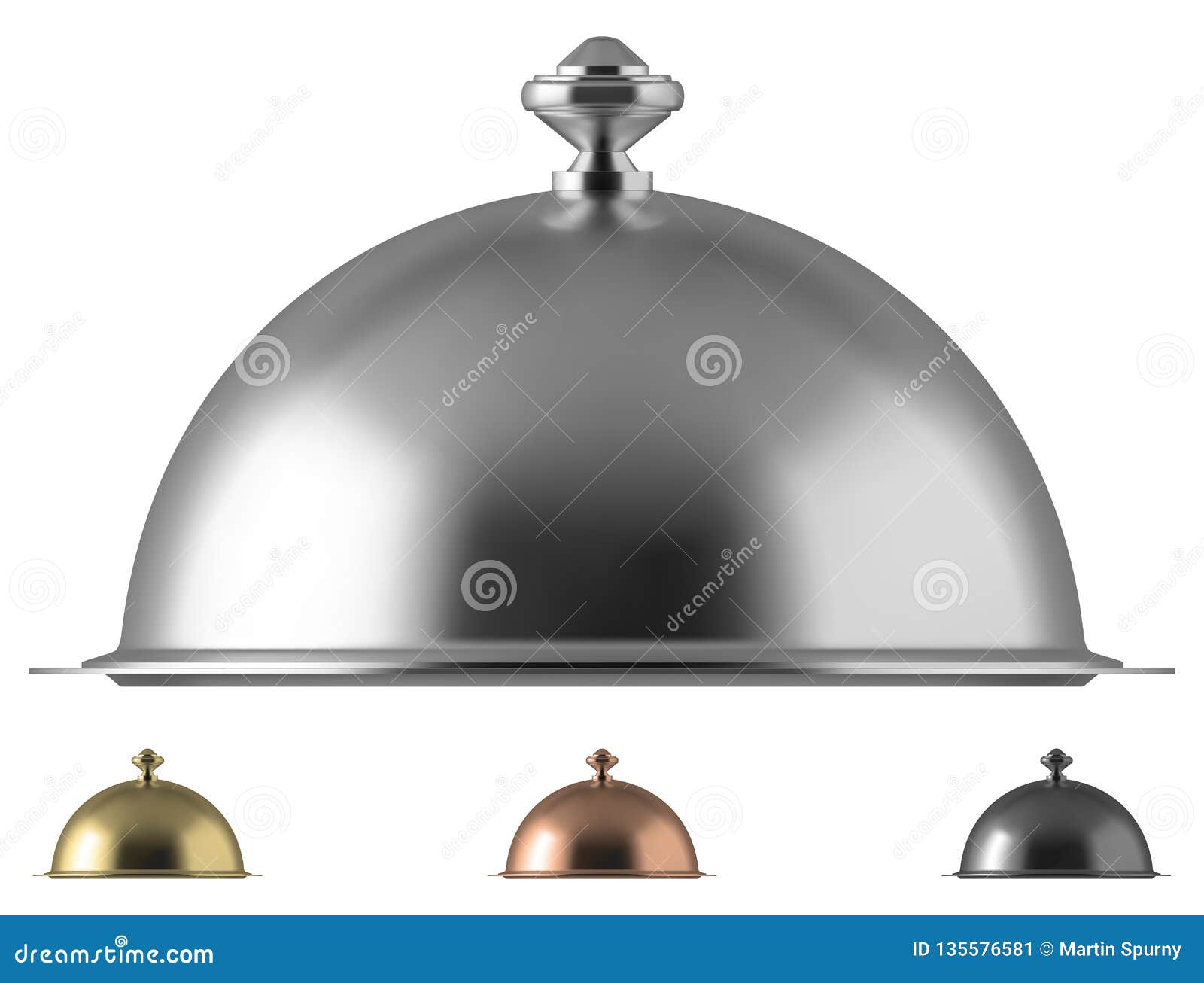 Metal food cloche dome stock vector. Illustration of dome ...