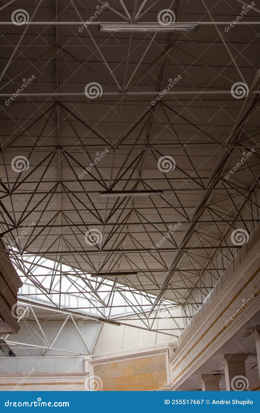 Metal Frame on the Ceiling of the Building Stock Image Image of