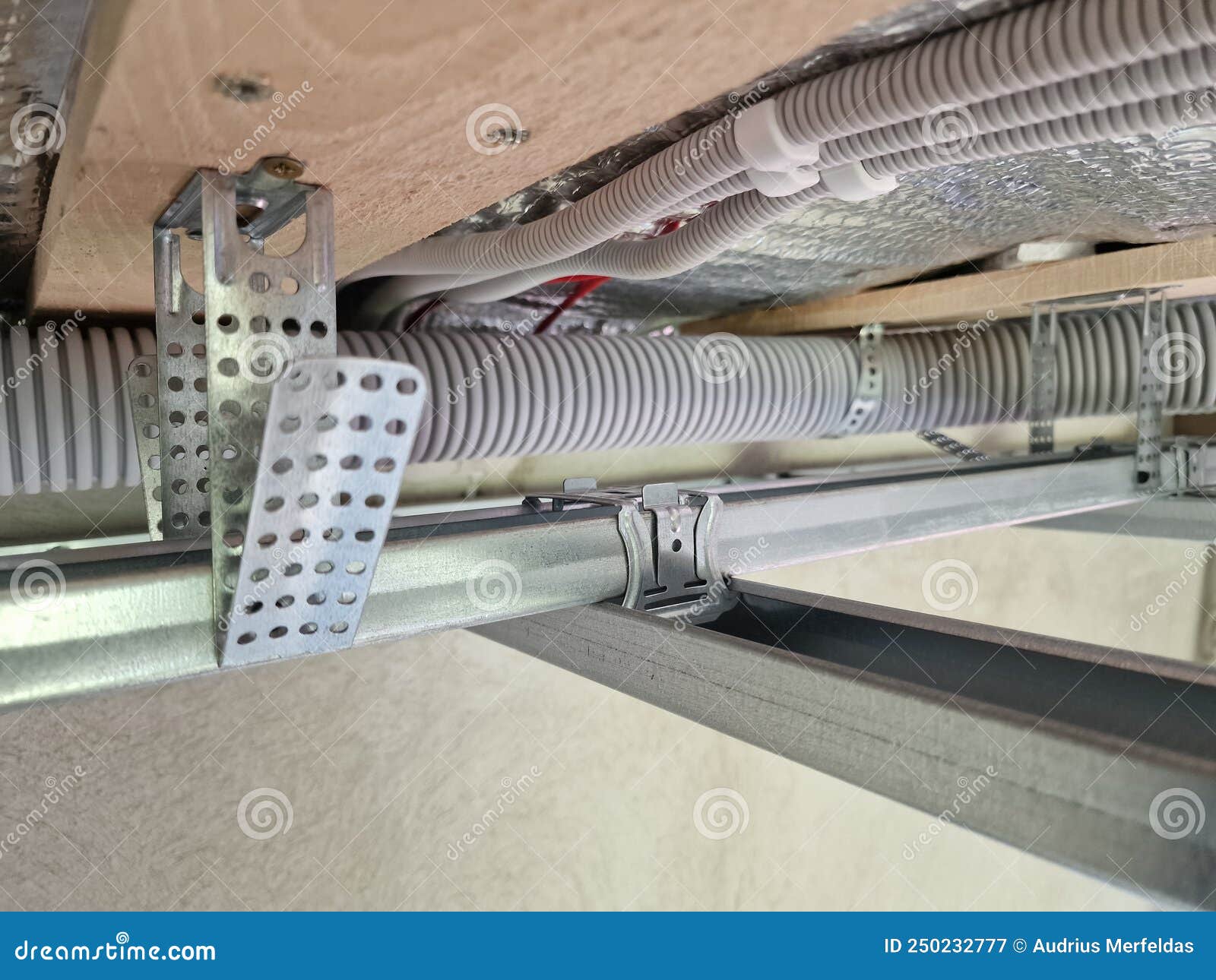 Metal Frame for Drywall Ceilings Stock Image Image of installation, gypsum 250232777