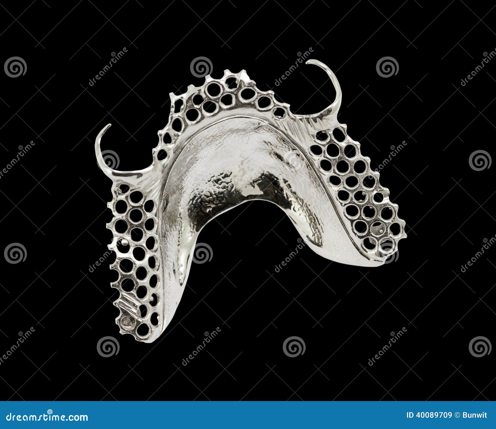 Metal Denture. Arch Prosthetics. False Teeth. Clammer Upper Removable