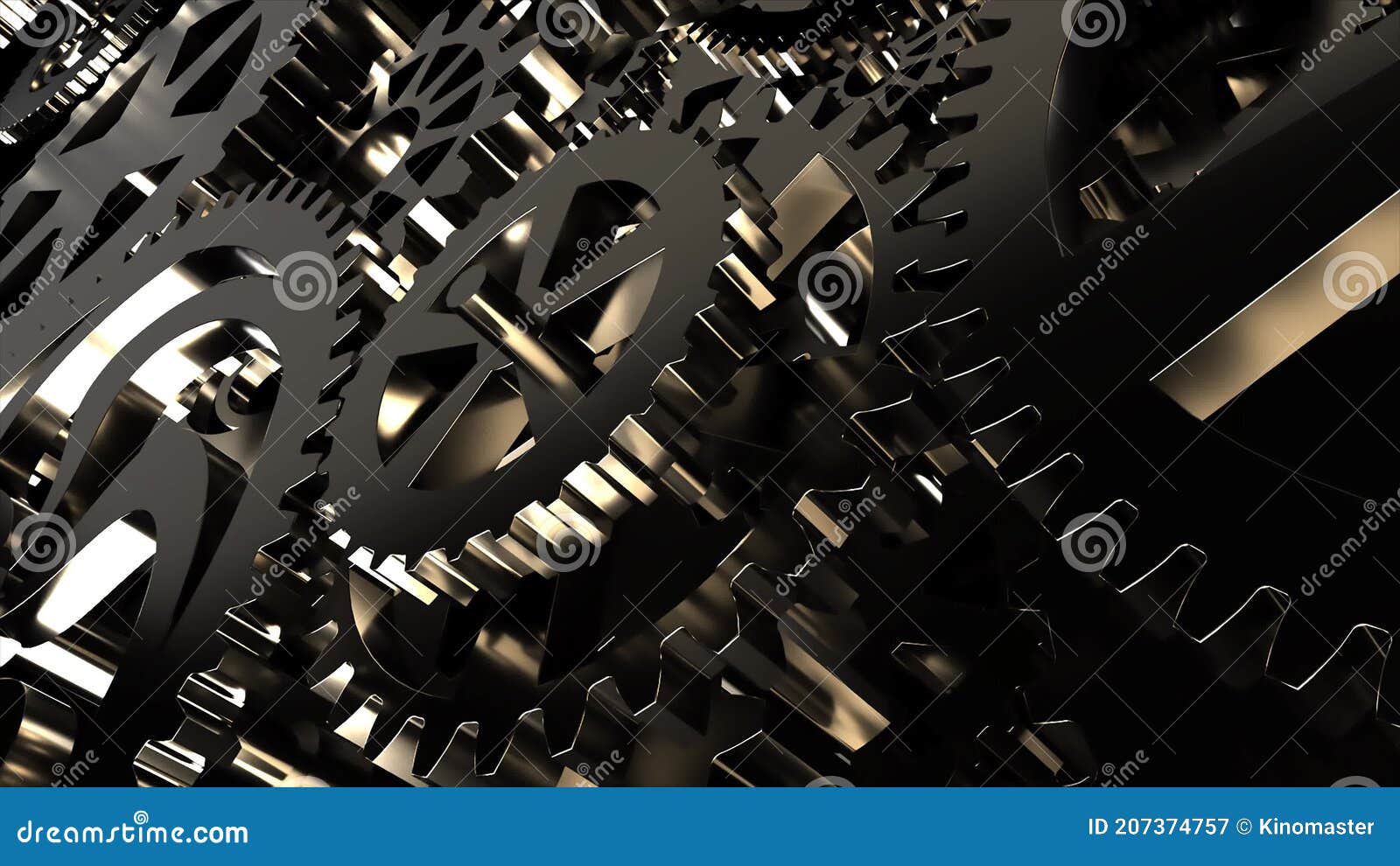Metal Gear Mechanism Rotates on a Black Background, 3D Animation. Close Up.  Stock Video - Video of animation, engineering: 207374757