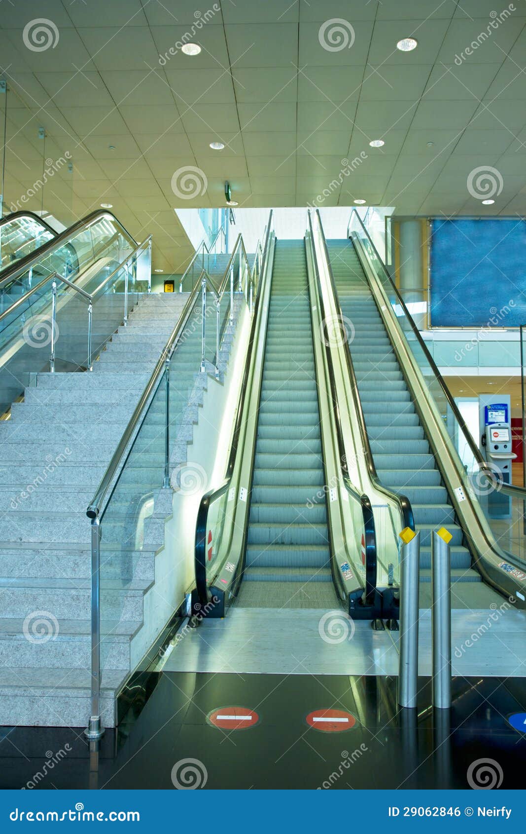 Metal And Glass Escalator And Stairs Stock Photo Image Of