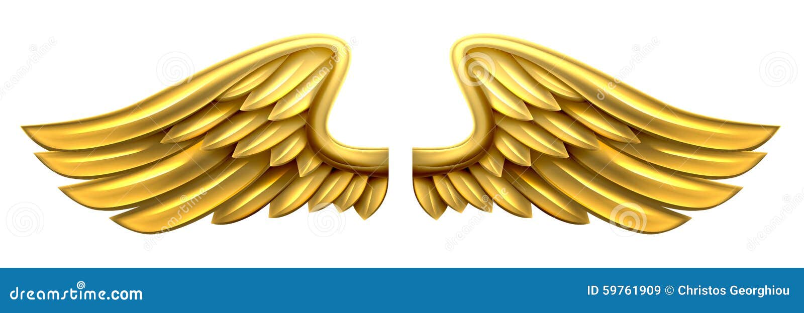 Metal Gold Wings stock vector. Illustration of angels - 59761909