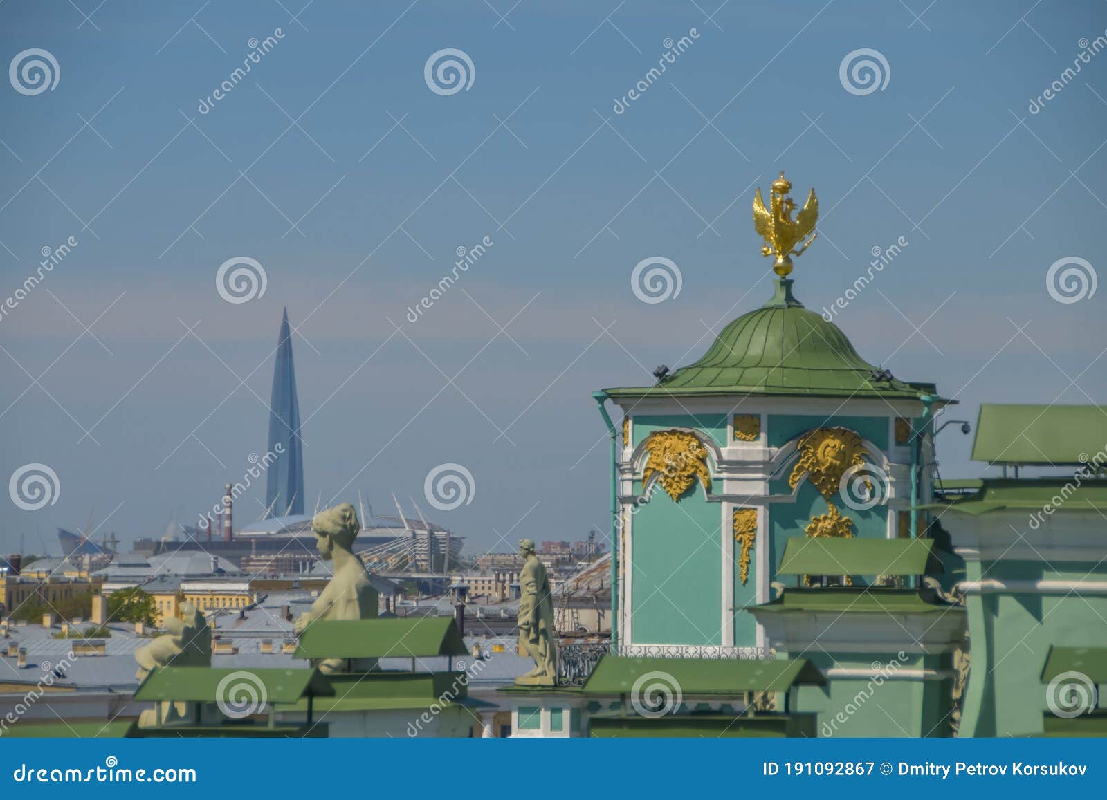 Metal Green Roof of the Hermitage Stock Image Image of architecture