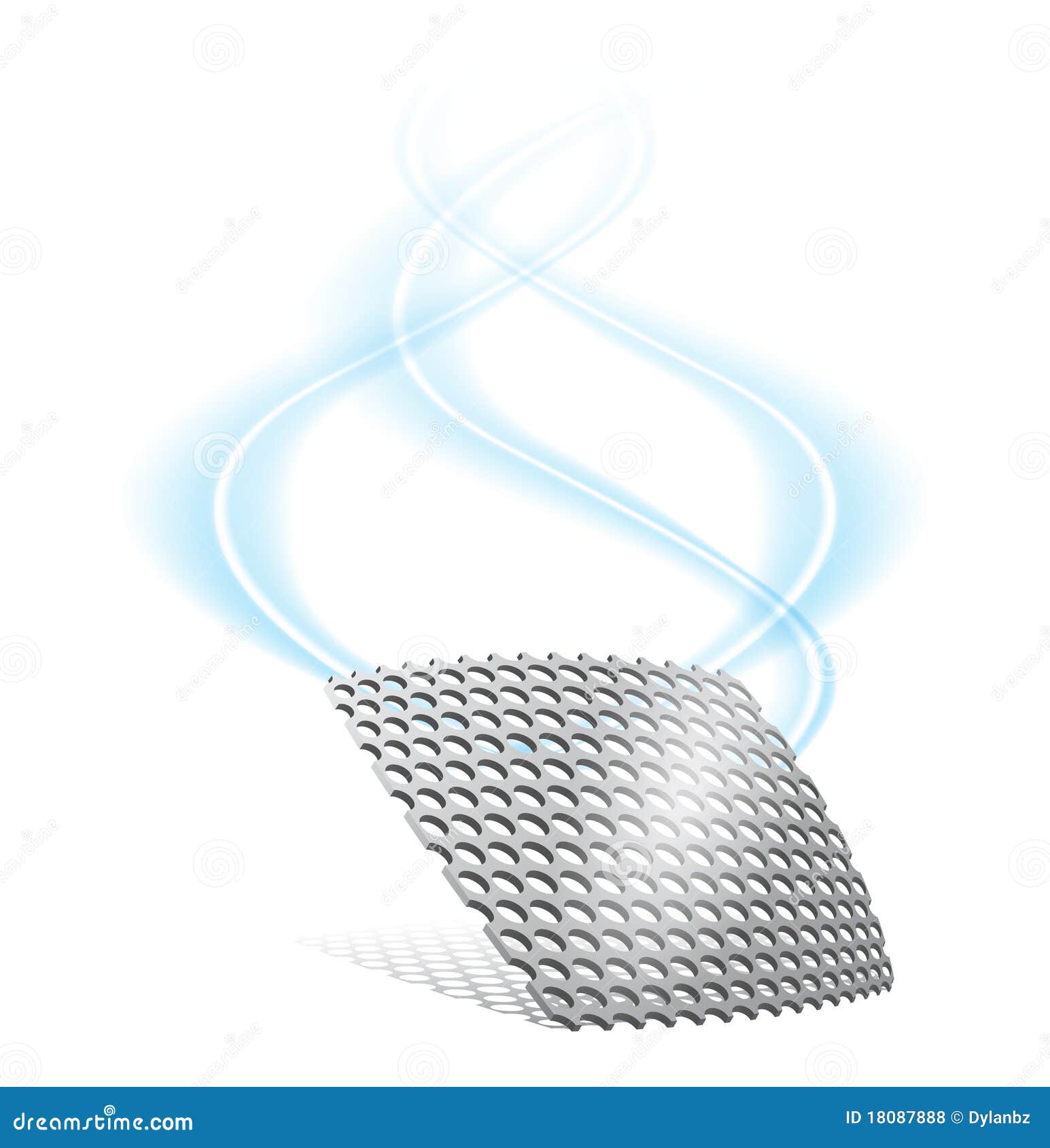 metal grille with smoke