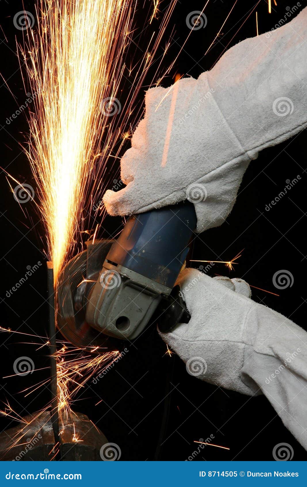 Metal Grinding Sparks stock image. Image of flash, hand 8714505