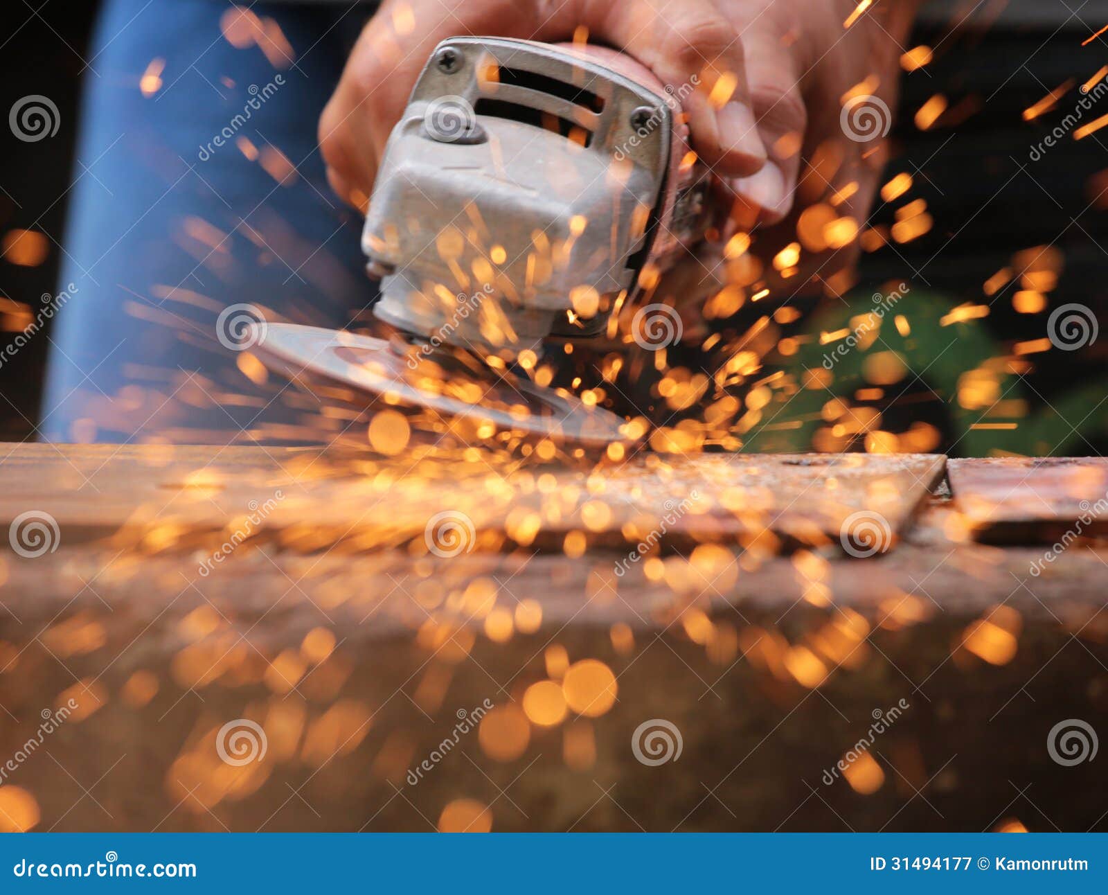 Metal Grinding on Steel Sheet Stock Image Image of factory, grind