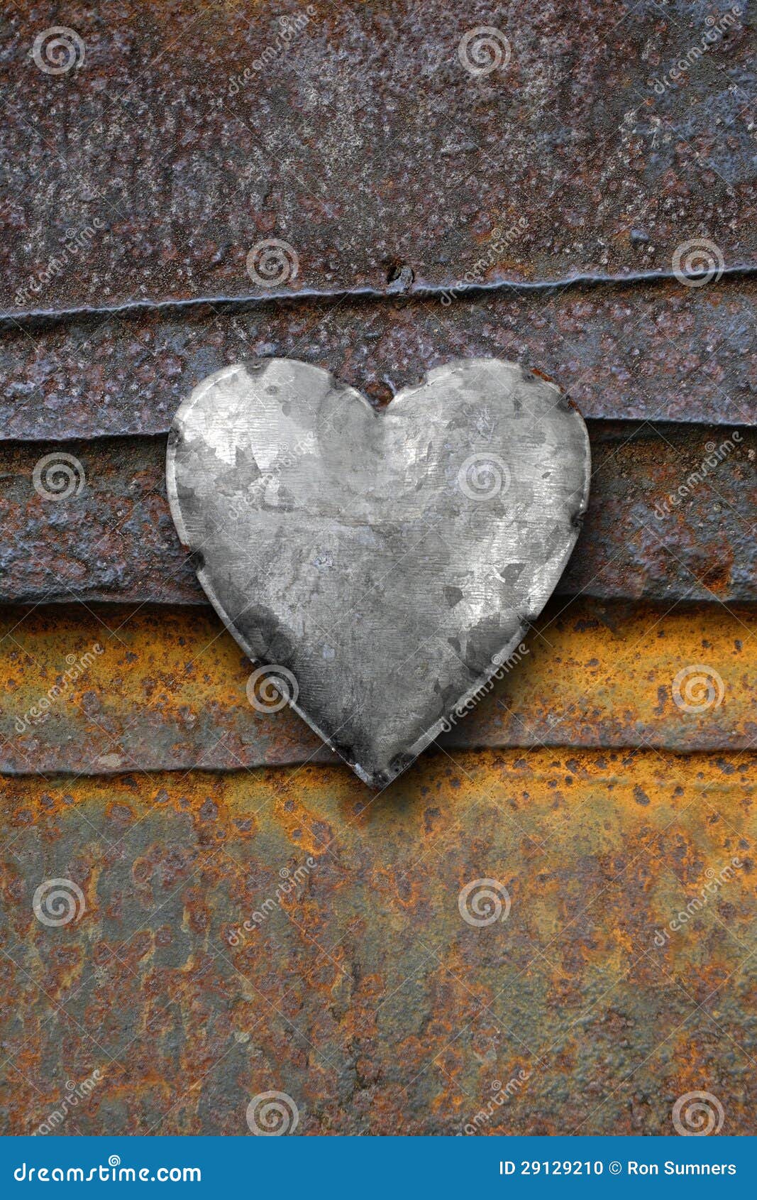 Metal Heart On Rusty Background Stock Photo Image 29129210