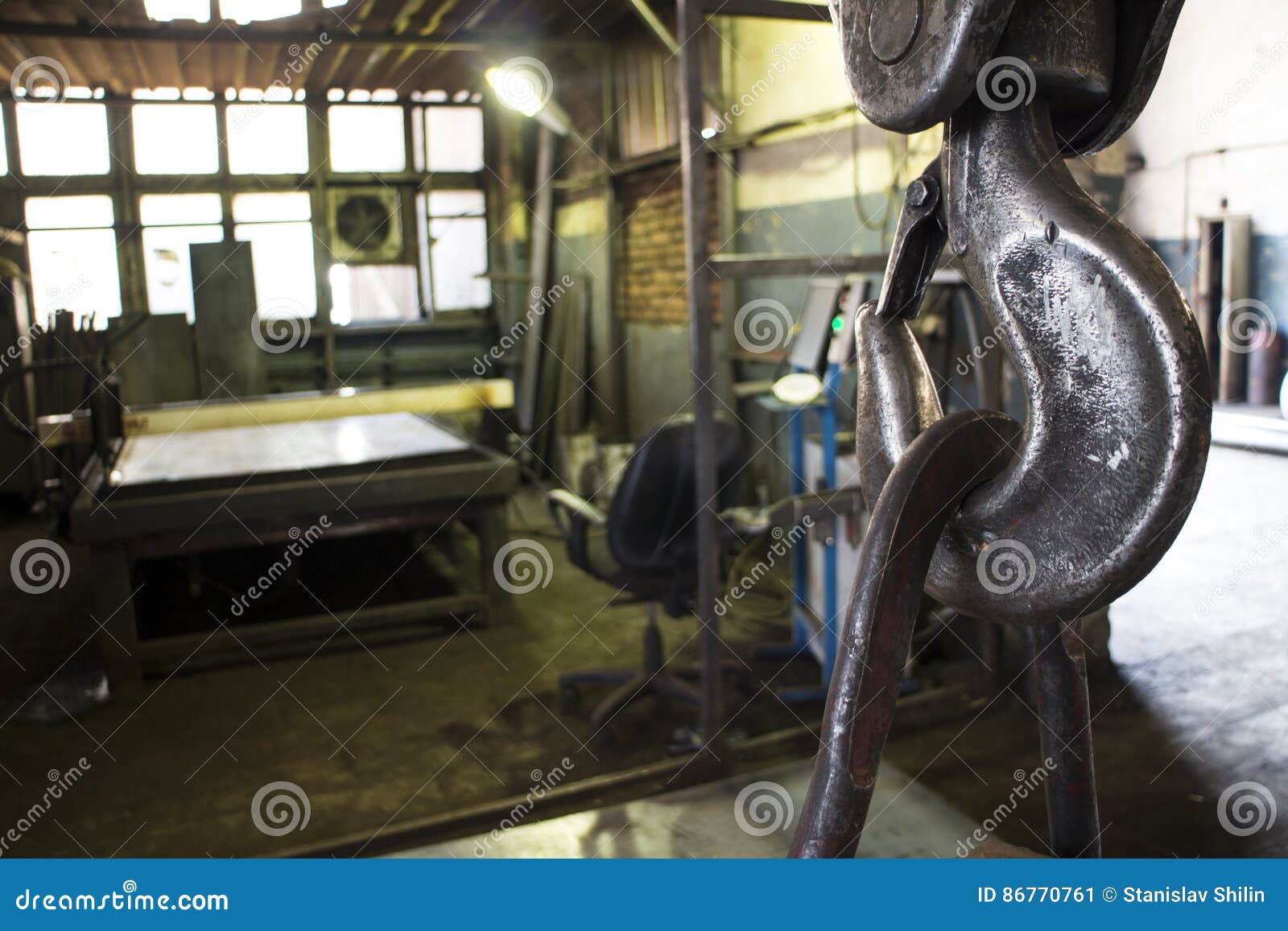 Metal Hook on the Background of the Workshop Stock Image - Image of