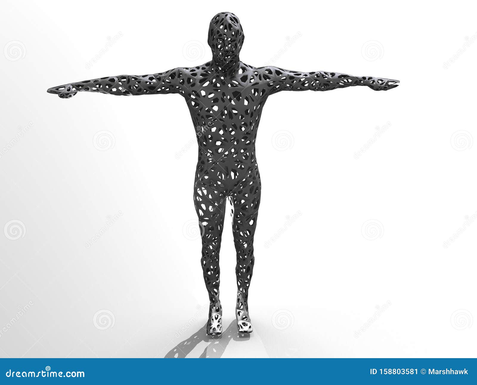 Metal human form stock illustration. Illustration of stand 158803581
