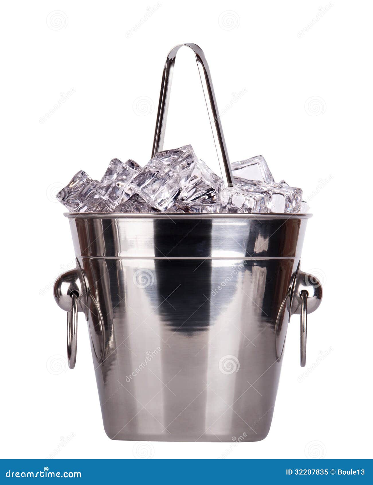 Metal Ice Bucket Isolated on White Stock Image Image of clear
