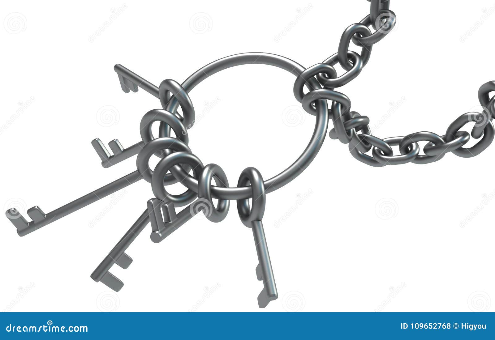 Key Ring Chained stock illustration. Illustration of close 109652768