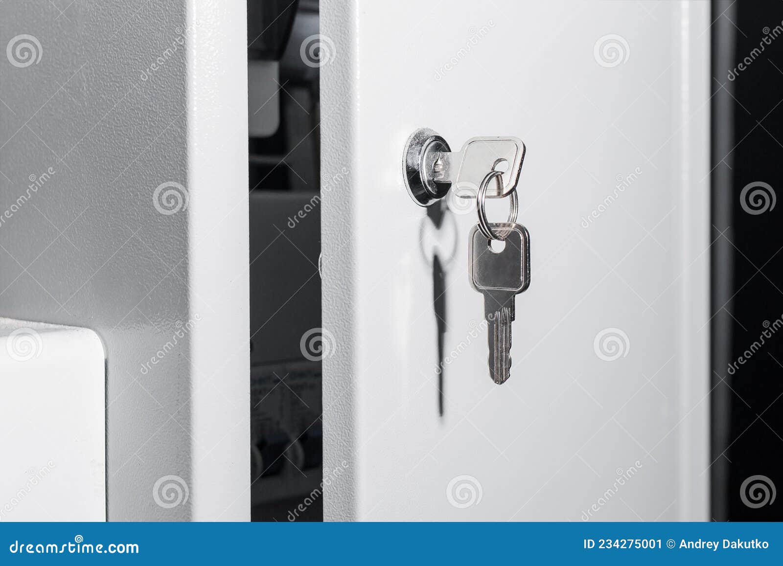 Metal Key in the Socket Connector of the Electrical Box. Safety and