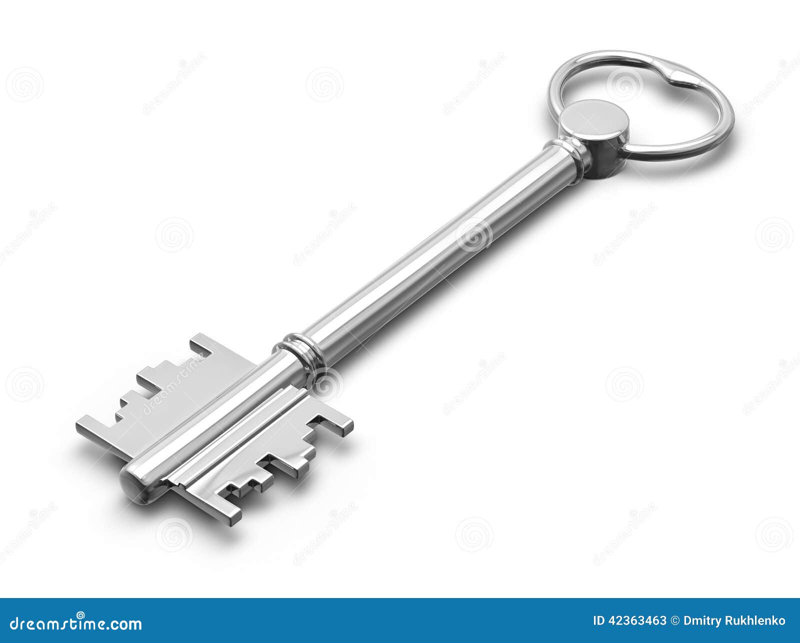 Metal key on white stock illustration. Illustration of render - 42363463