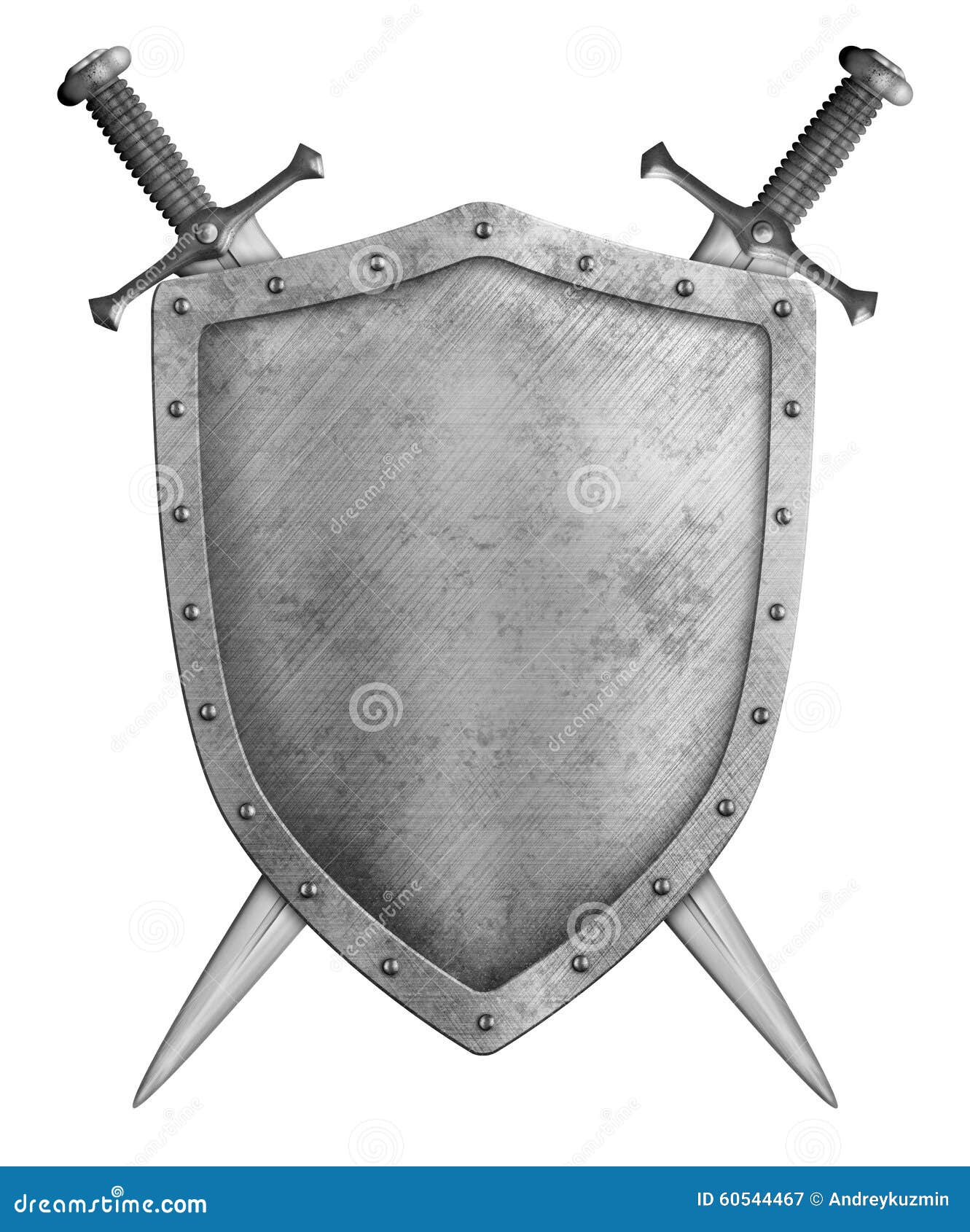 Metal Knight Shield and Two Crossed Blades Stock Image - Image of blade ...