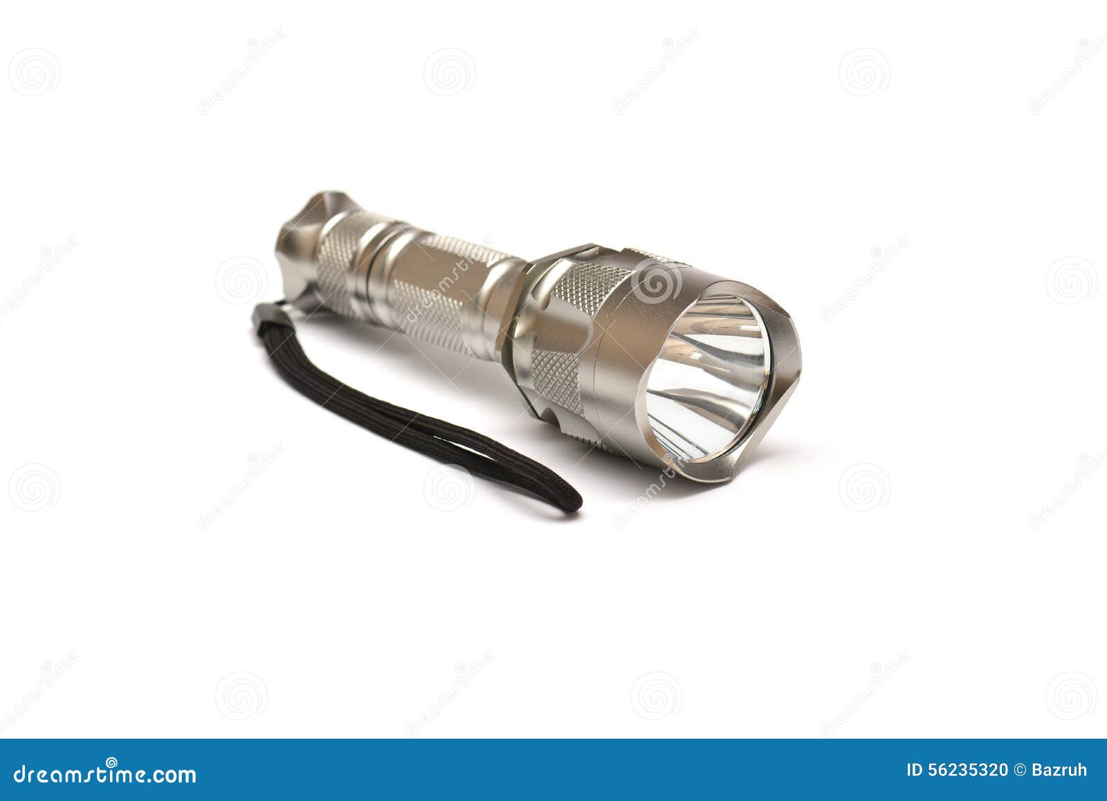 Metal LED flashlight stock photo. Image of battery, heap 56235320