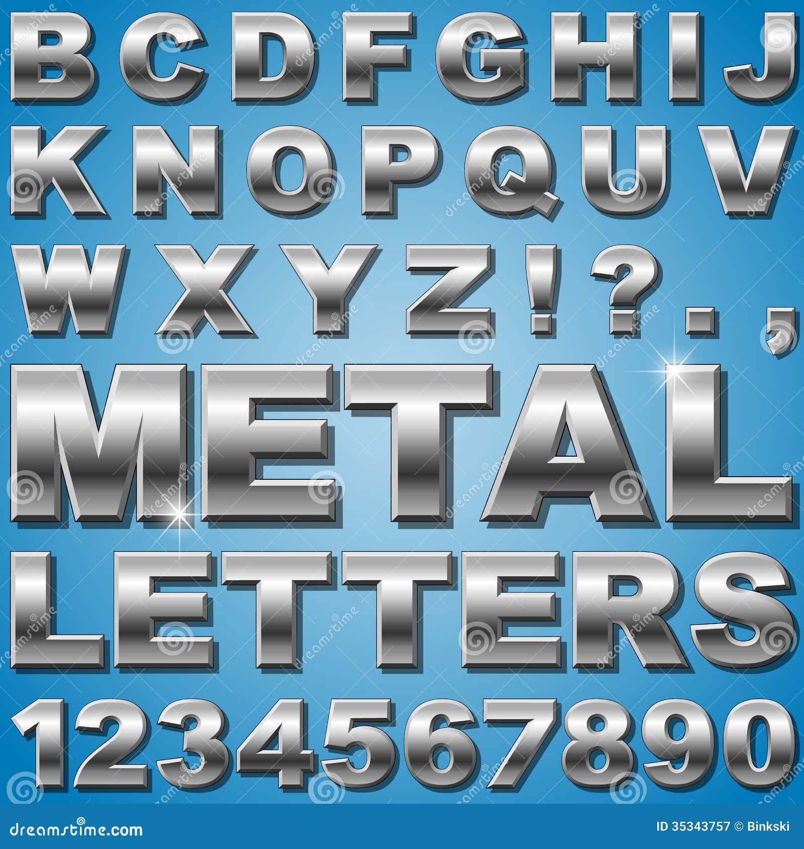 Metal Silver Alphabet Letter Stock Illustration 137089532