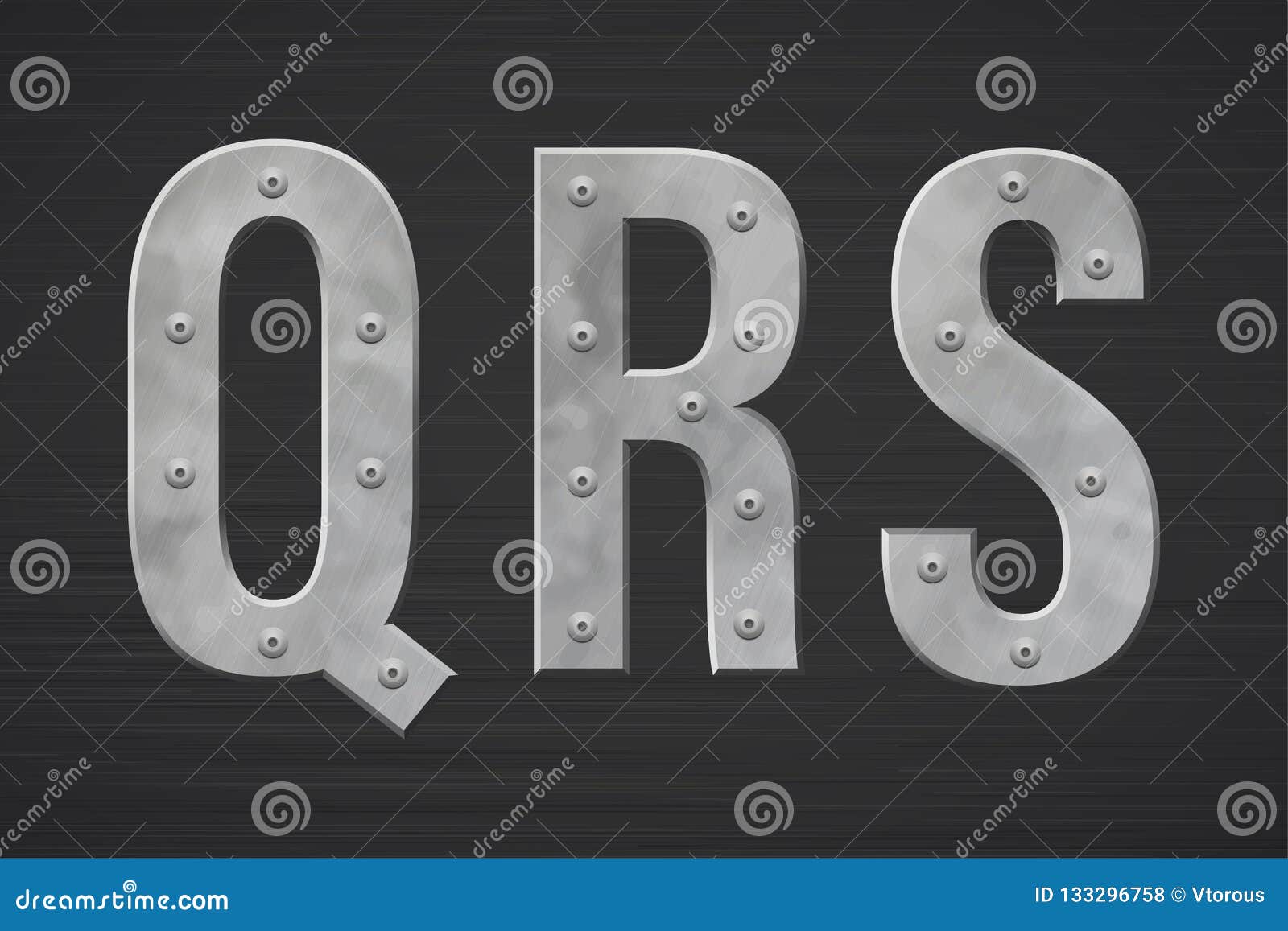 metal letters with rivet